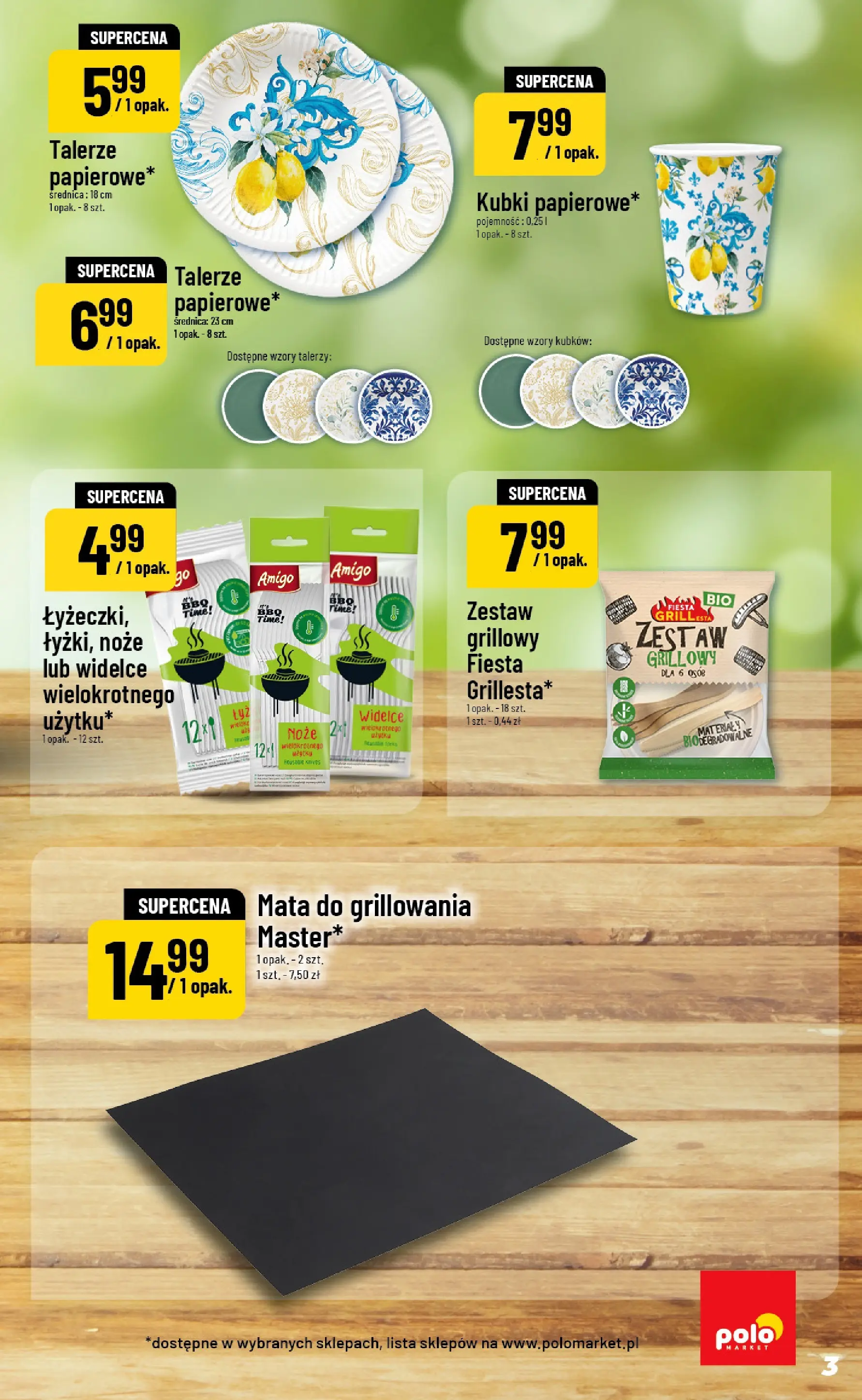 Nowa POLOmarket gazetka od jutra 03.06.2026 | Strona: 3 | Produkty: Talerze