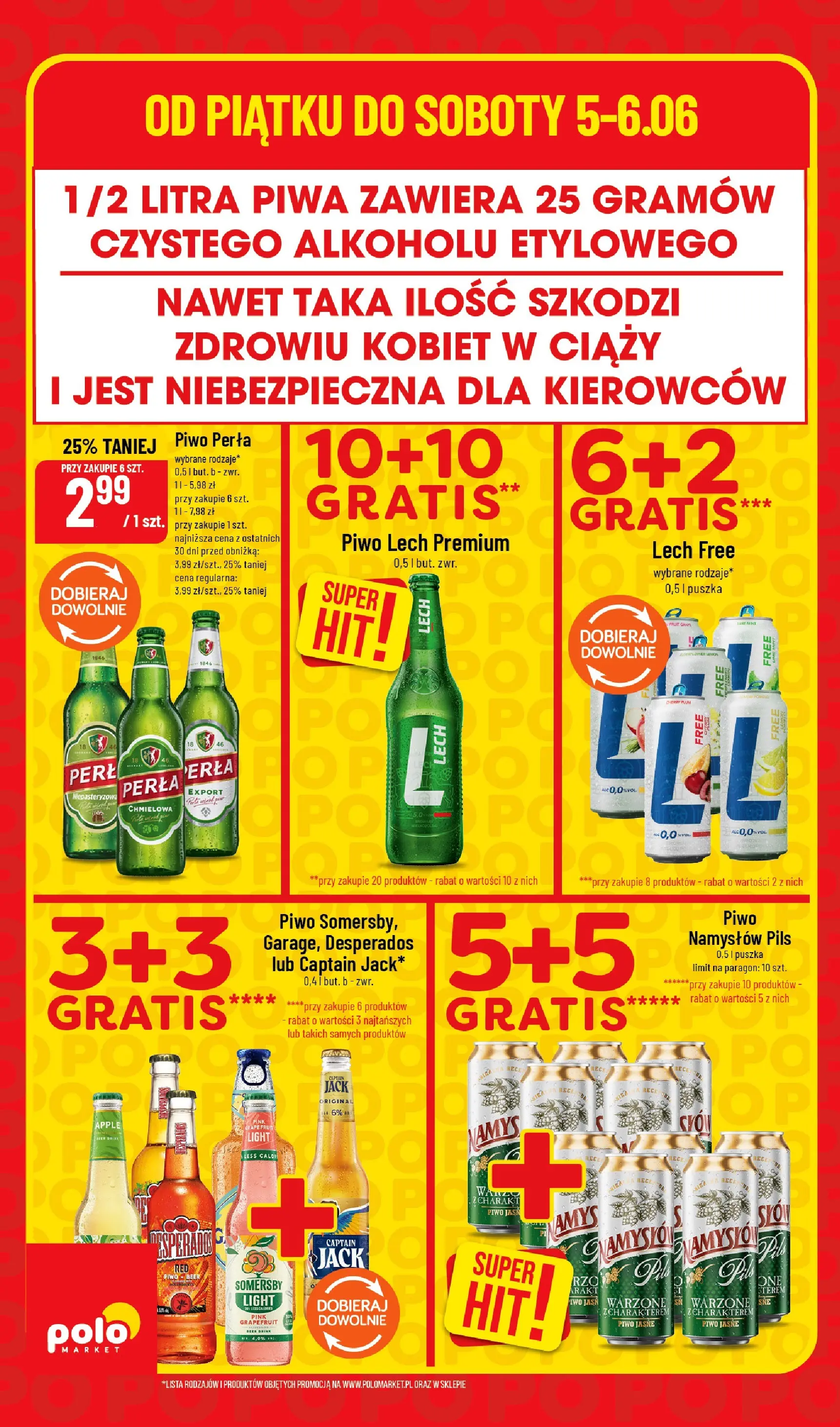 Nowa POLOmarket gazetka od jutra 05.06.2026 | Strona: 2 | Produkty: Piwo perła, Piwo, Somersby