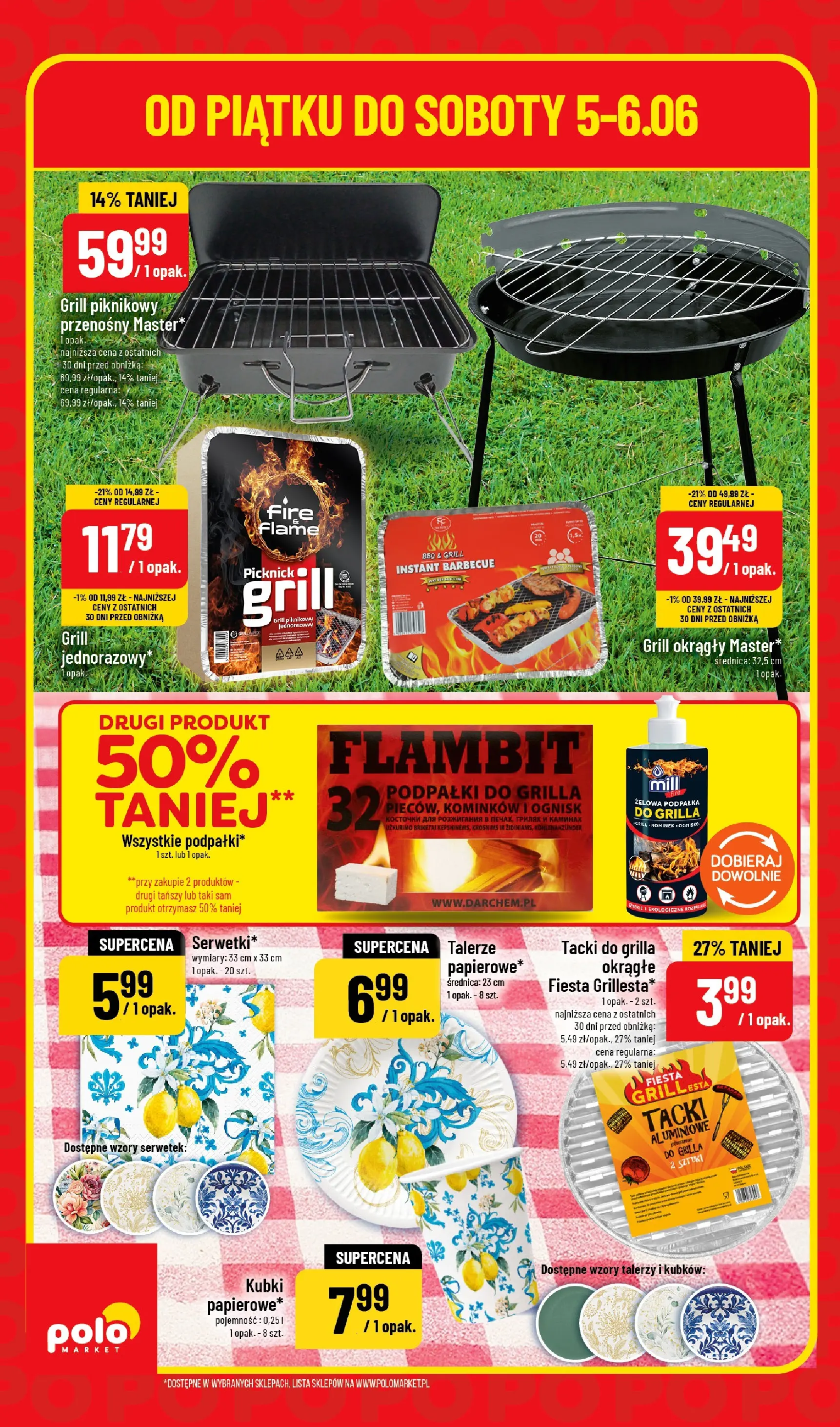 Nowa POLOmarket gazetka od jutra 05.06.2026 | Strona: 4 | Produkty: Grill, Talerze