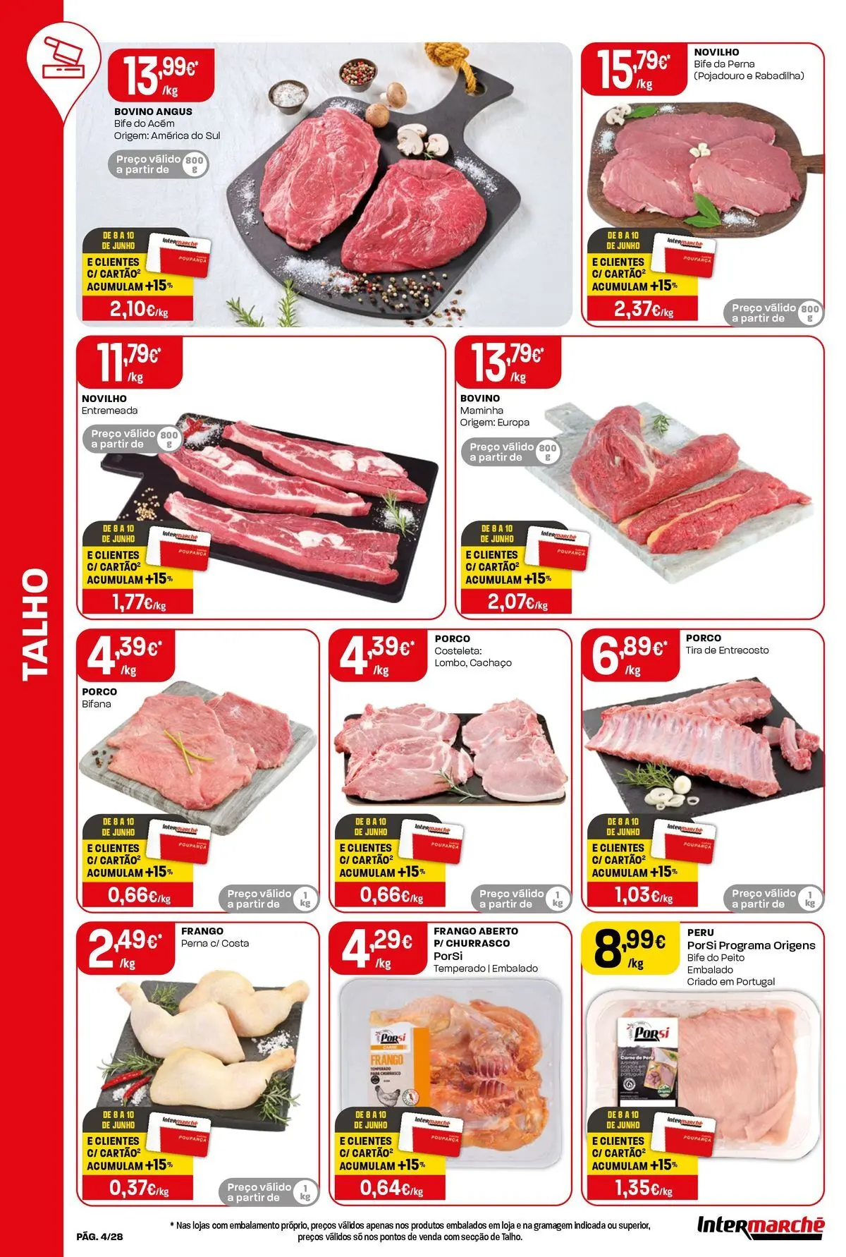 Intermarché - Isto é que são preços BAIXOS » de 04/06/2026 - 10/06/2026 | Página: 4 | Produtos: Frango, Peru