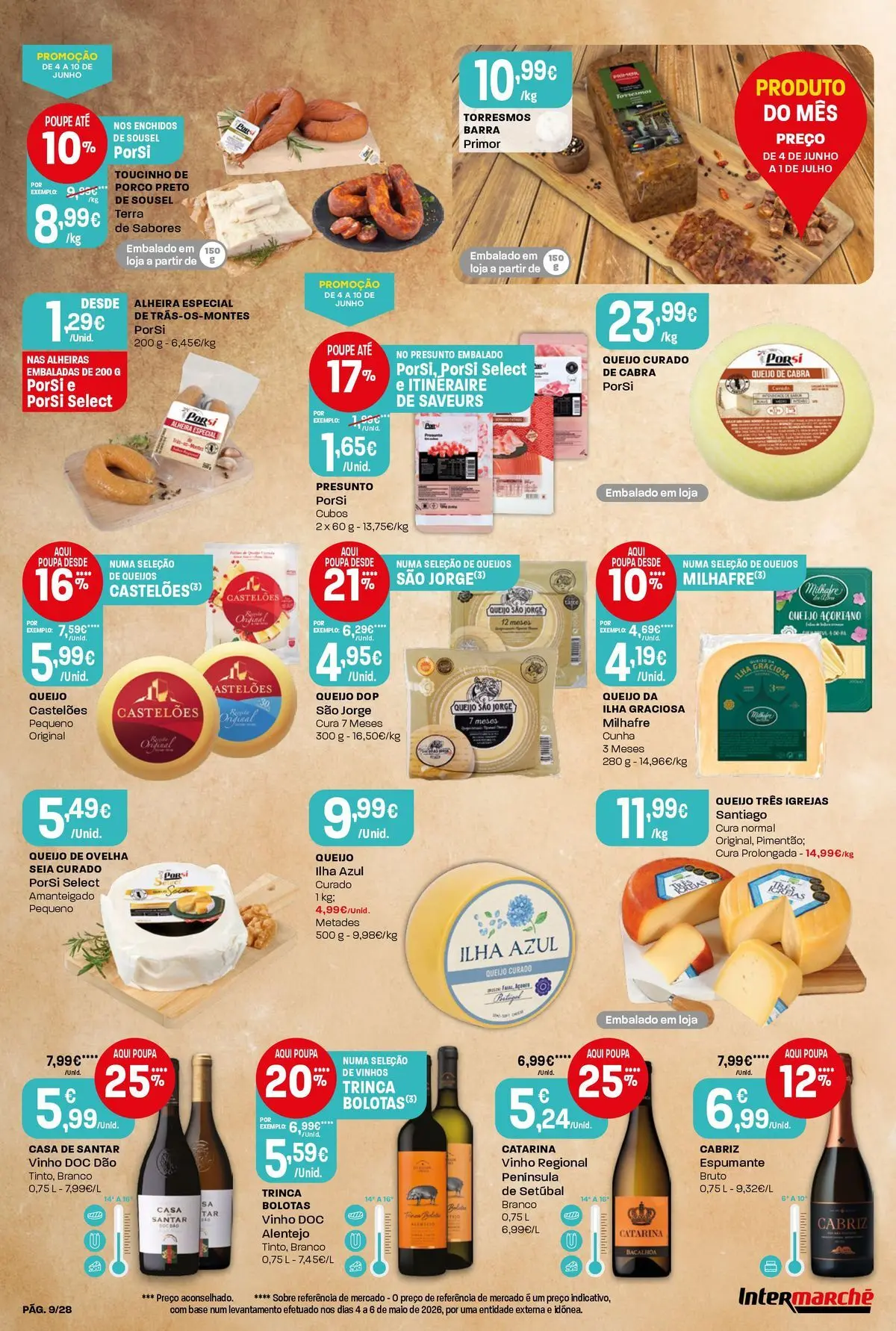 Intermarché - Isto é que são preços BAIXOS » de 04/06/2026 - 10/06/2026 | Página: 9 | Produtos: Espumante, Base, Queijo, Alheira