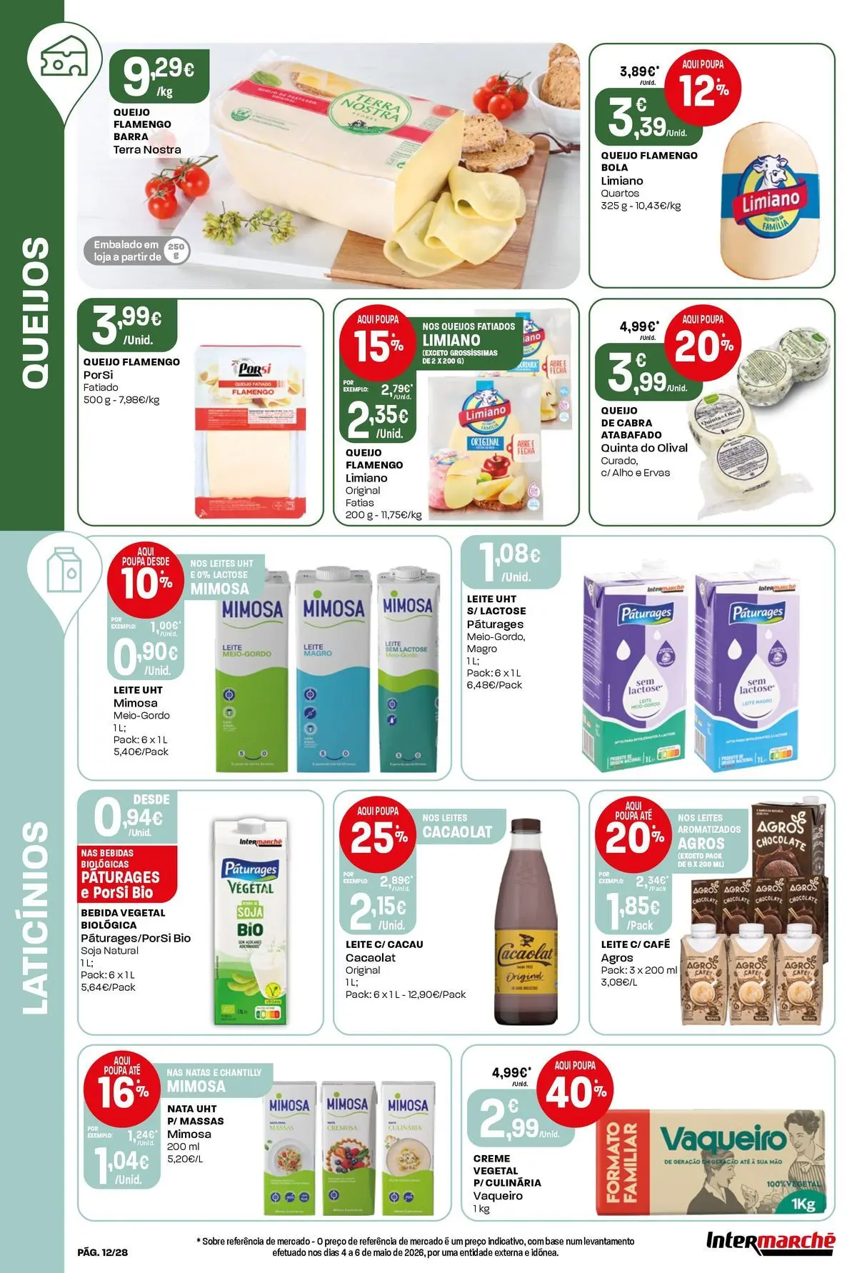 Intermarché - Isto é que são preços BAIXOS » de 04/06/2026 - 10/06/2026 | Página: 12 | Produtos: Chantilly, Leite, Natas, Bebida