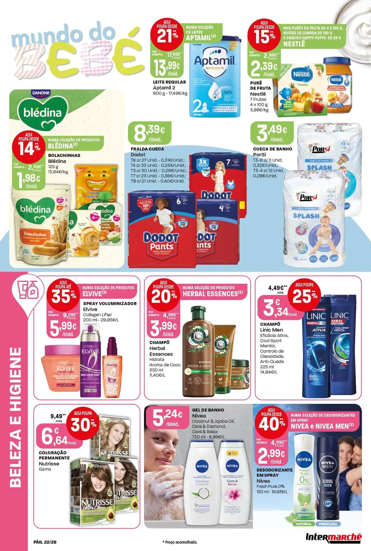 Intermarché - Isto é que são preços BAIXOS » de 04/06/2026 - 10/06/2026 | Página: 22 | Produtos: Desodorizante, Leite, Banho, Nestlé