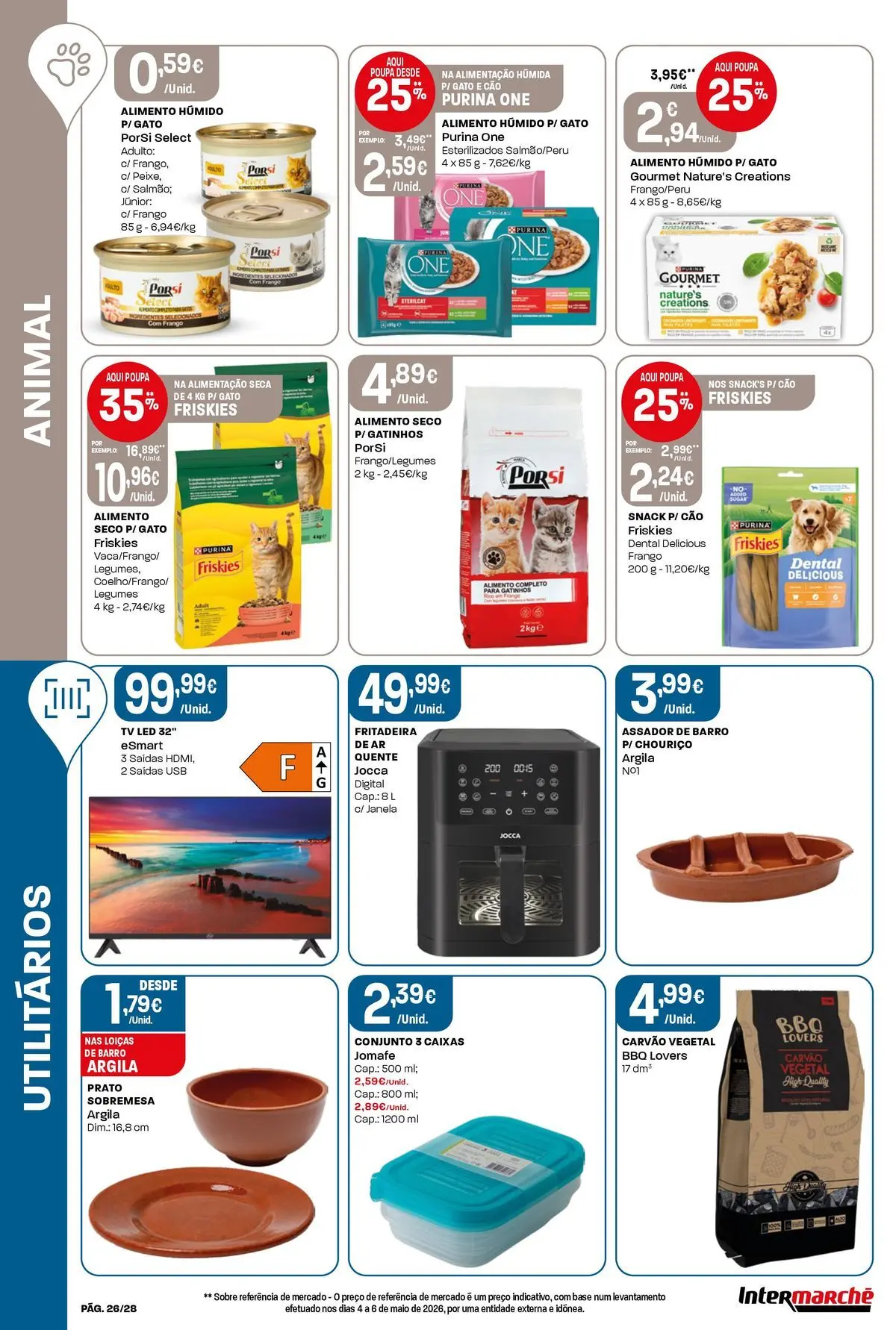 Intermarché - Isto é que são preços BAIXOS » de 04/06/2026 - 10/06/2026 | Página: 26 | Produtos: Tv led, Argila, Frango, Base