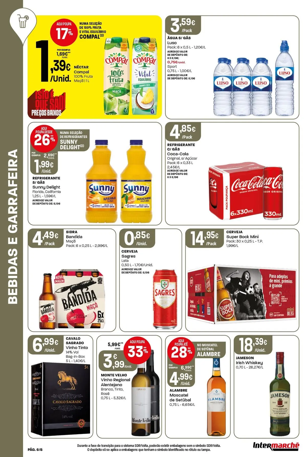 Intermarché - Intermarché » de 04/06/2026 - 10/06/2026 | Página: 6 | Produtos: Agua, Super bock, Vinho, Cerveja