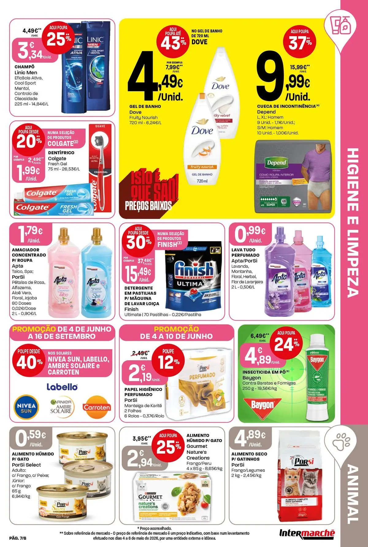 Intermarché - Intermarché » de 04/06/2026 - 10/06/2026 | Página: 7 | Produtos: Papel higiénico, Frango, Gel de banho, Detergente