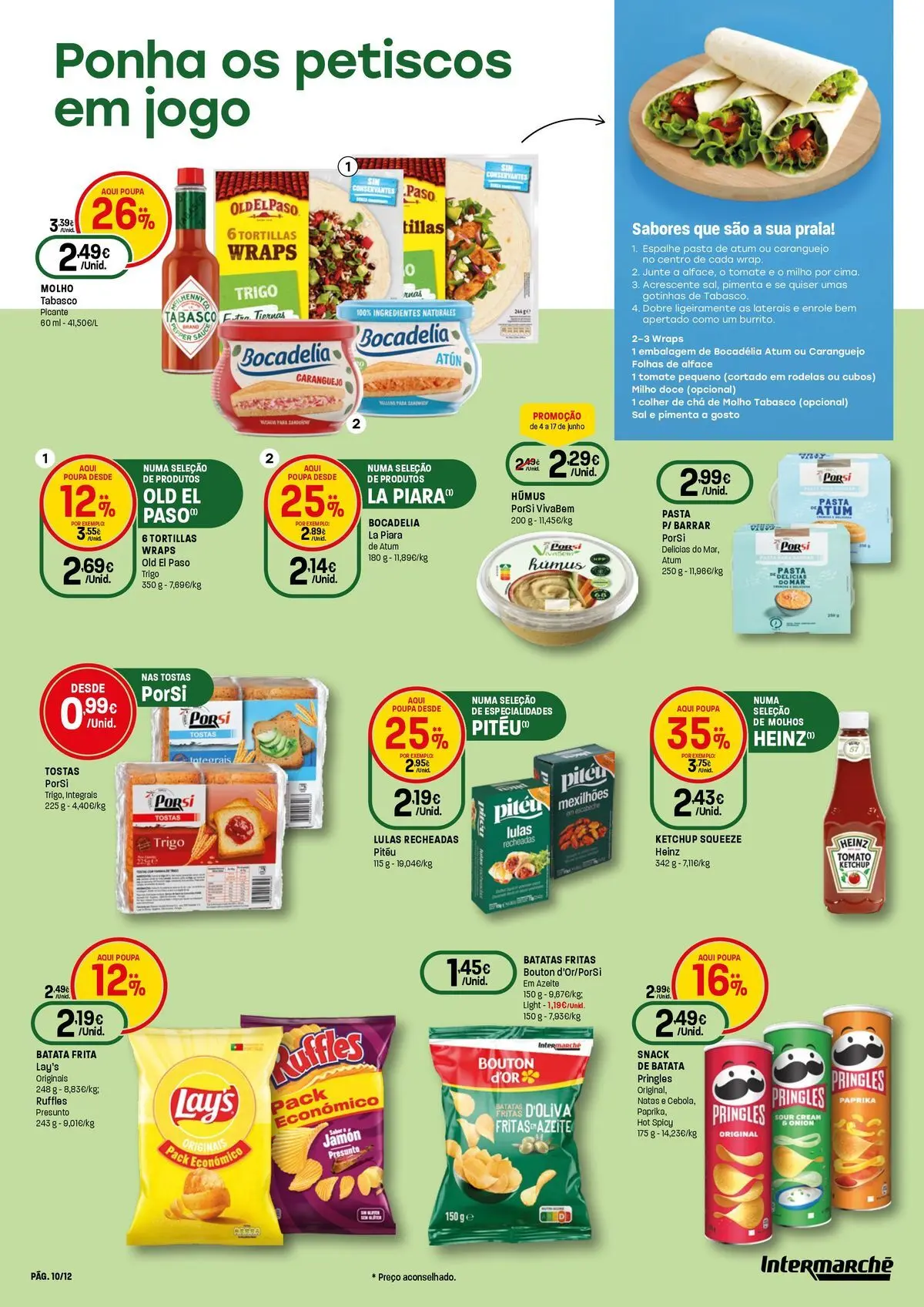 Intermarché - O melhor mundial serve-se em casa » de 04/06/2026 - 17/06/2026 | Página: 10 | Produtos: Batata, Sal, Presunto, Natas
