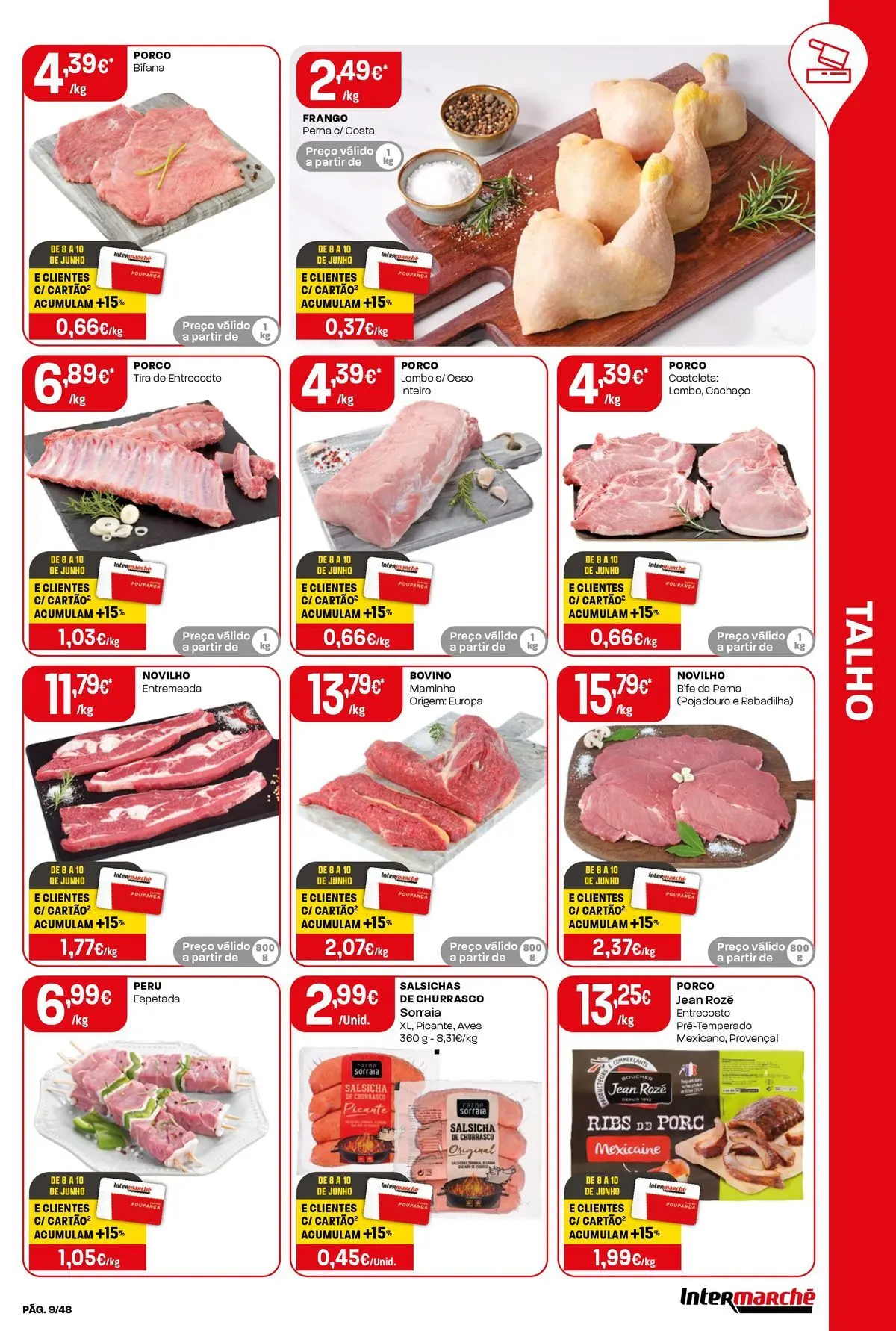 Intermarché - Isto é que são preços BAIXOS! » de 04/06/2026 - 10/06/2026 | Página: 9 | Produtos: Frango, Peru, Salsicha, Lombo