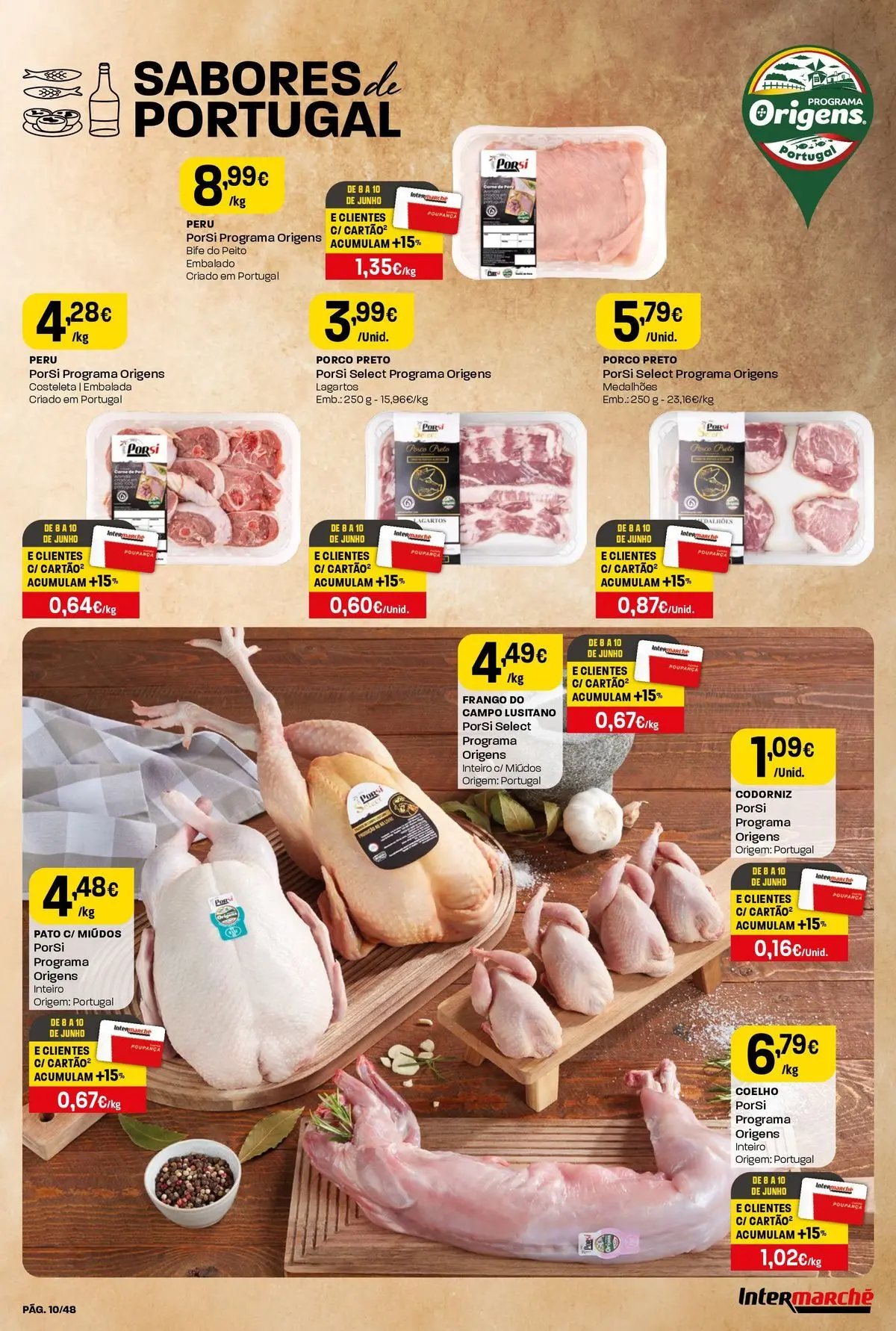 Intermarché - Isto é que são preços BAIXOS! » de 04/06/2026 - 10/06/2026 | Página: 10 | Produtos: Frango, Peru, Coelho