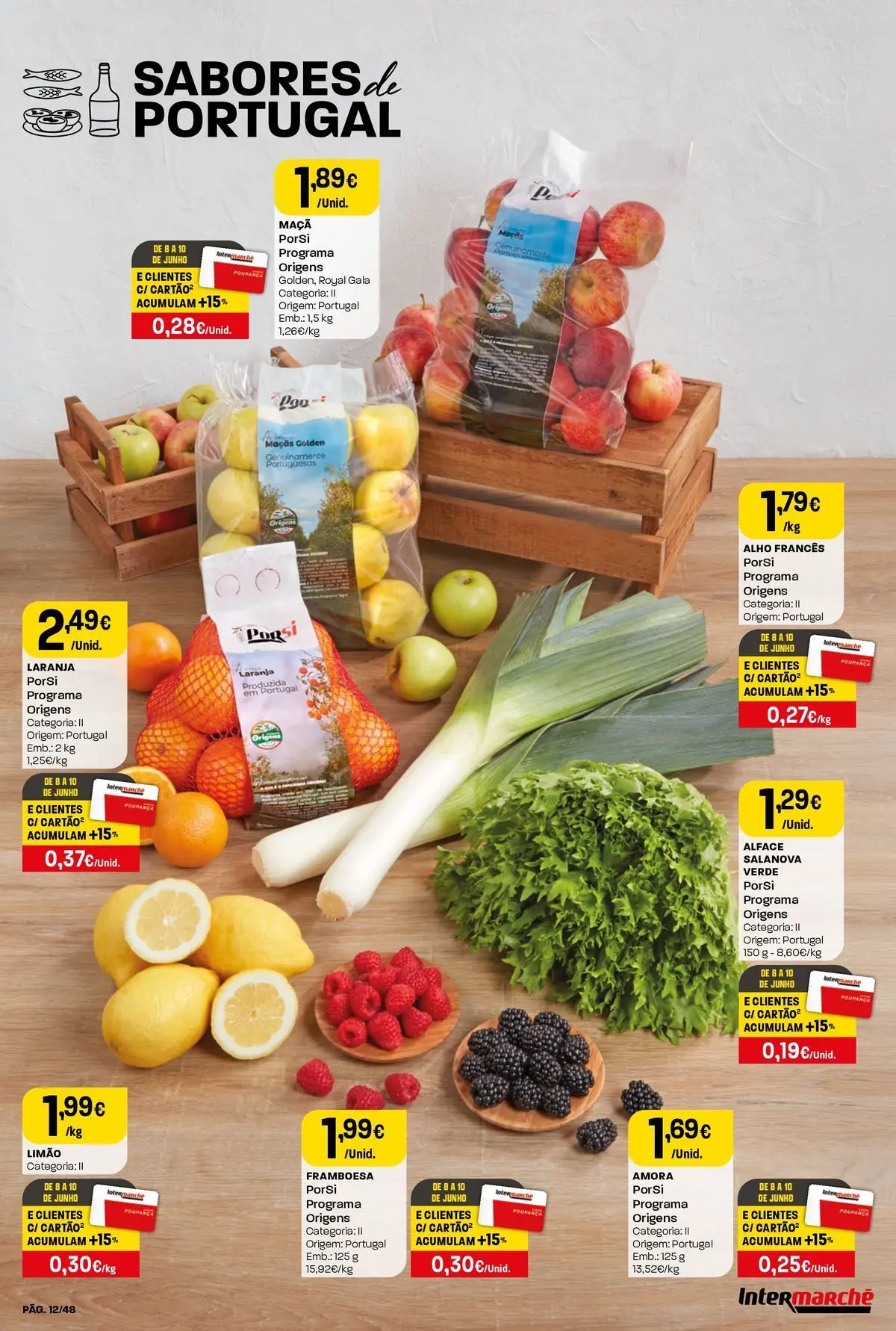 Intermarché - Isto é que são preços BAIXOS! » de 04/06/2026 - 10/06/2026 | Página: 12 | Produtos: Alho francês, Maça, Maçãs, Alface