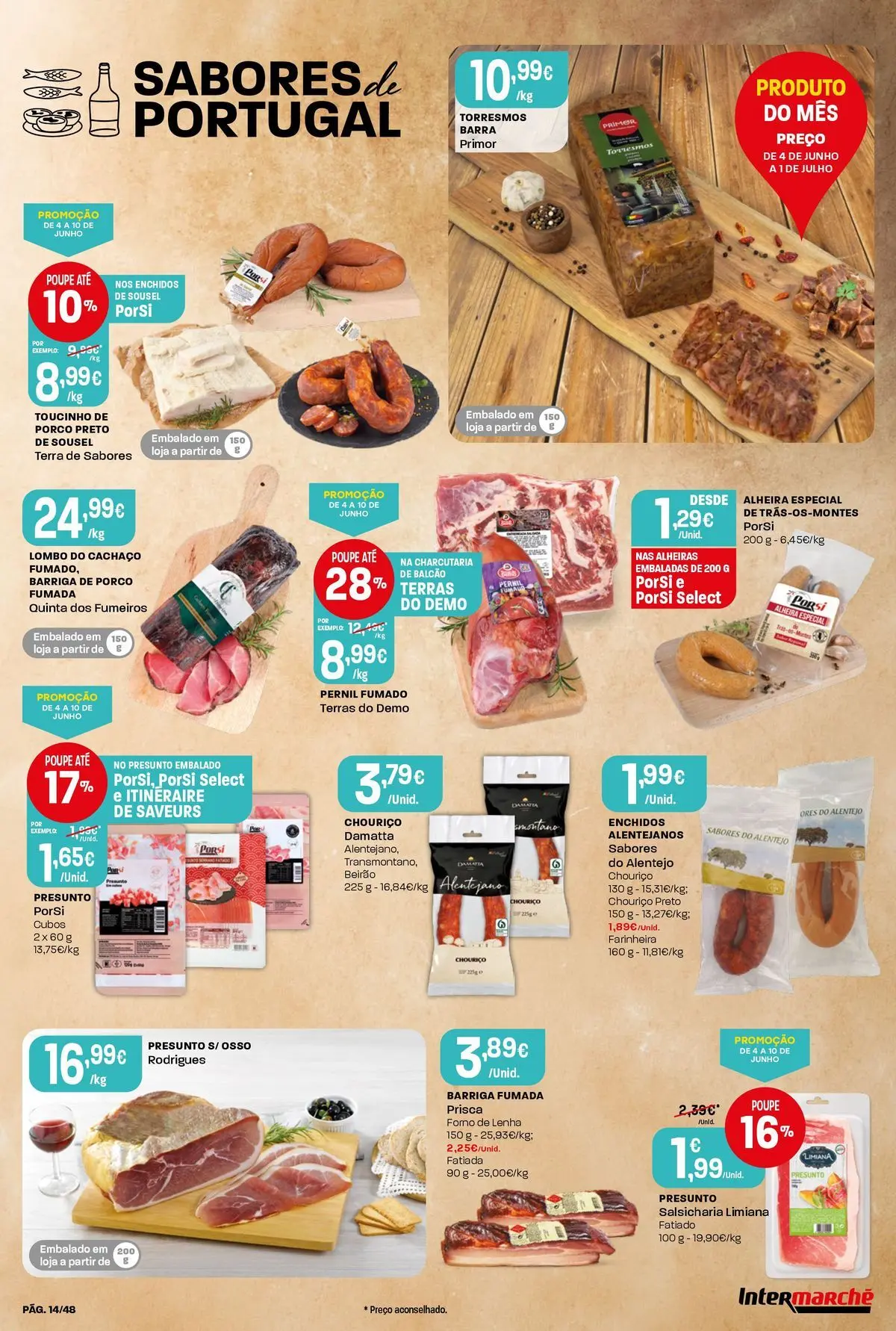 Intermarché - Isto é que são preços BAIXOS! » de 04/06/2026 - 10/06/2026 | Página: 14 | Produtos: Forno, Lombo, Chouriço, Alheira