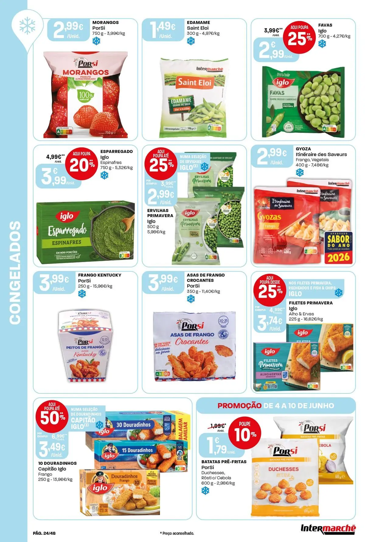 Intermarché - Isto é que são preços BAIXOS! » de 04/06/2026 - 10/06/2026 | Página: 24 | Produtos: Soja, Asas de frango, Frango, Capitão iglo