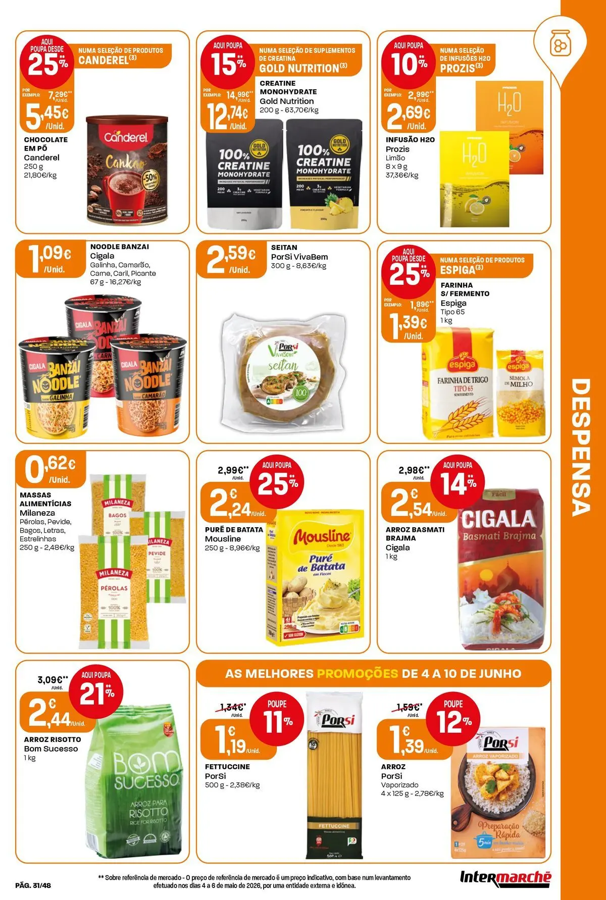 Intermarché - Isto é que são preços BAIXOS! » de 04/06/2026 - 10/06/2026 | Página: 31 | Produtos: Batata, Farinha de trigo, Milaneza, Arroz