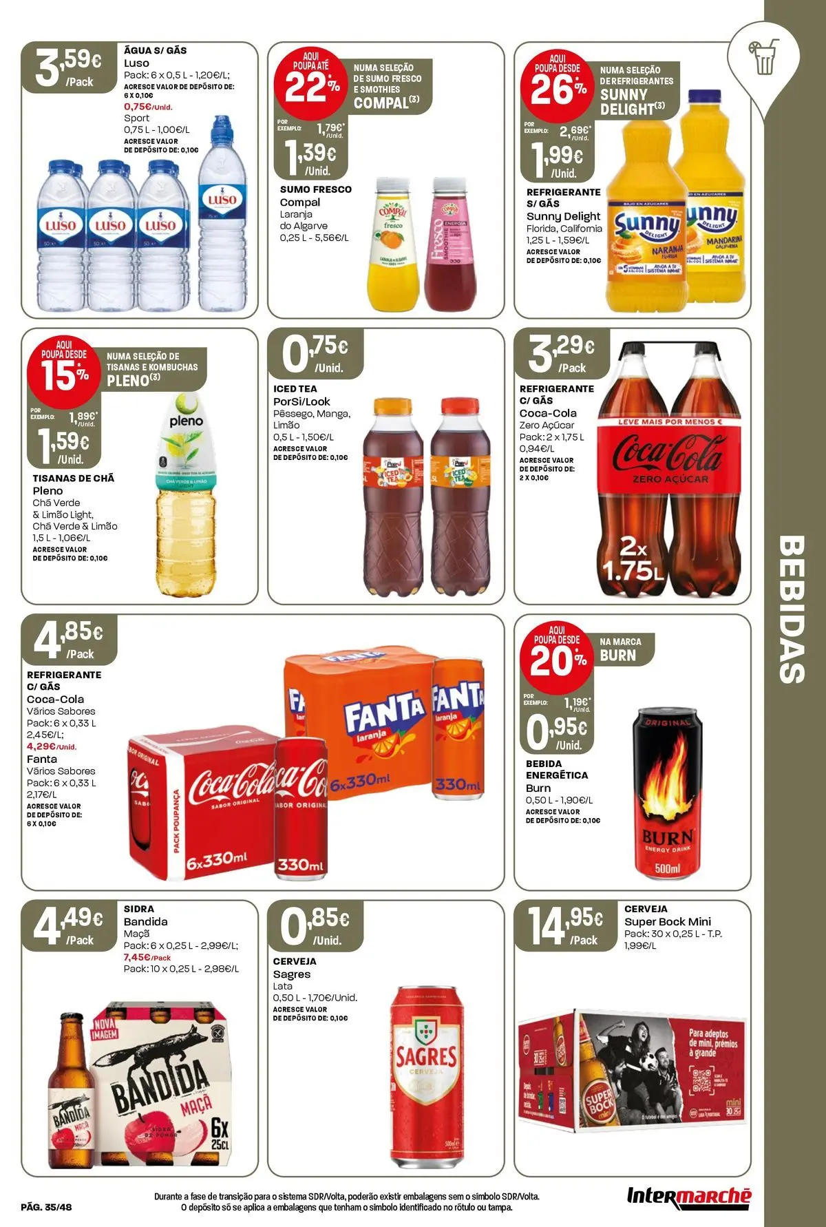Intermarché - Isto é que são preços BAIXOS! » de 04/06/2026 - 10/06/2026 | Página: 35 | Produtos: Fanta, Super bock, Açúcar, Bebida