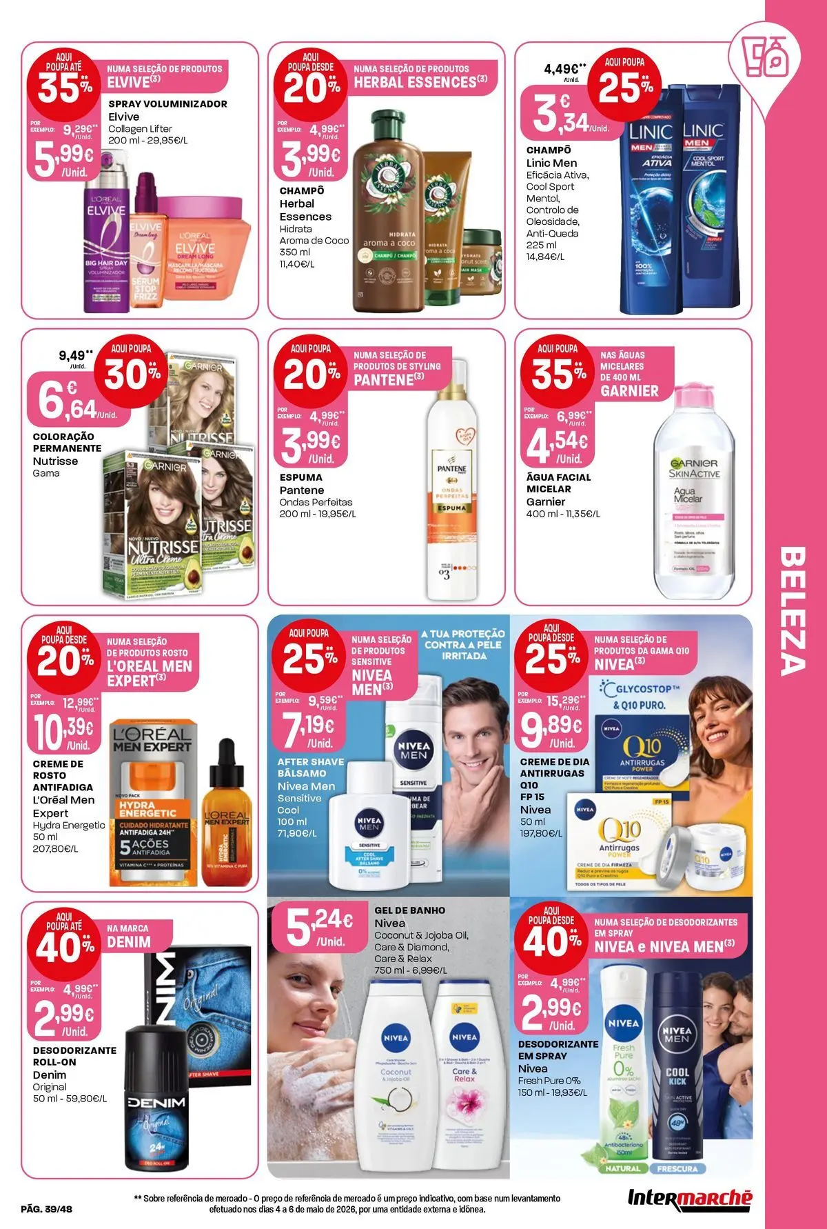 Intermarché - Isto é que são preços BAIXOS! » de 04/06/2026 - 10/06/2026 | Página: 39 | Produtos: Desodorizante, Base, Sérum, Banho