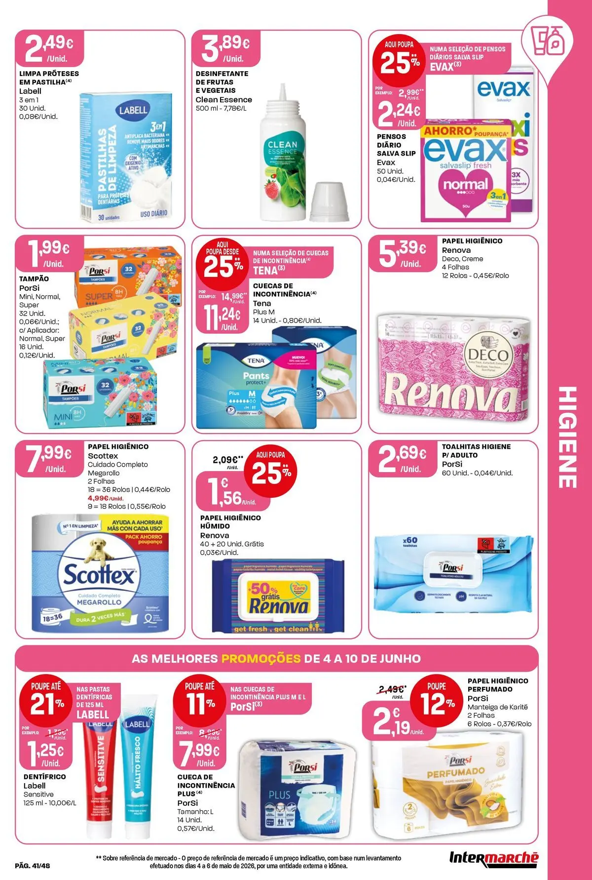 Intermarché - Isto é que são preços BAIXOS! » de 04/06/2026 - 10/06/2026 | Página: 41 | Produtos: Papel higiénico, Base, Manteiga, Creme