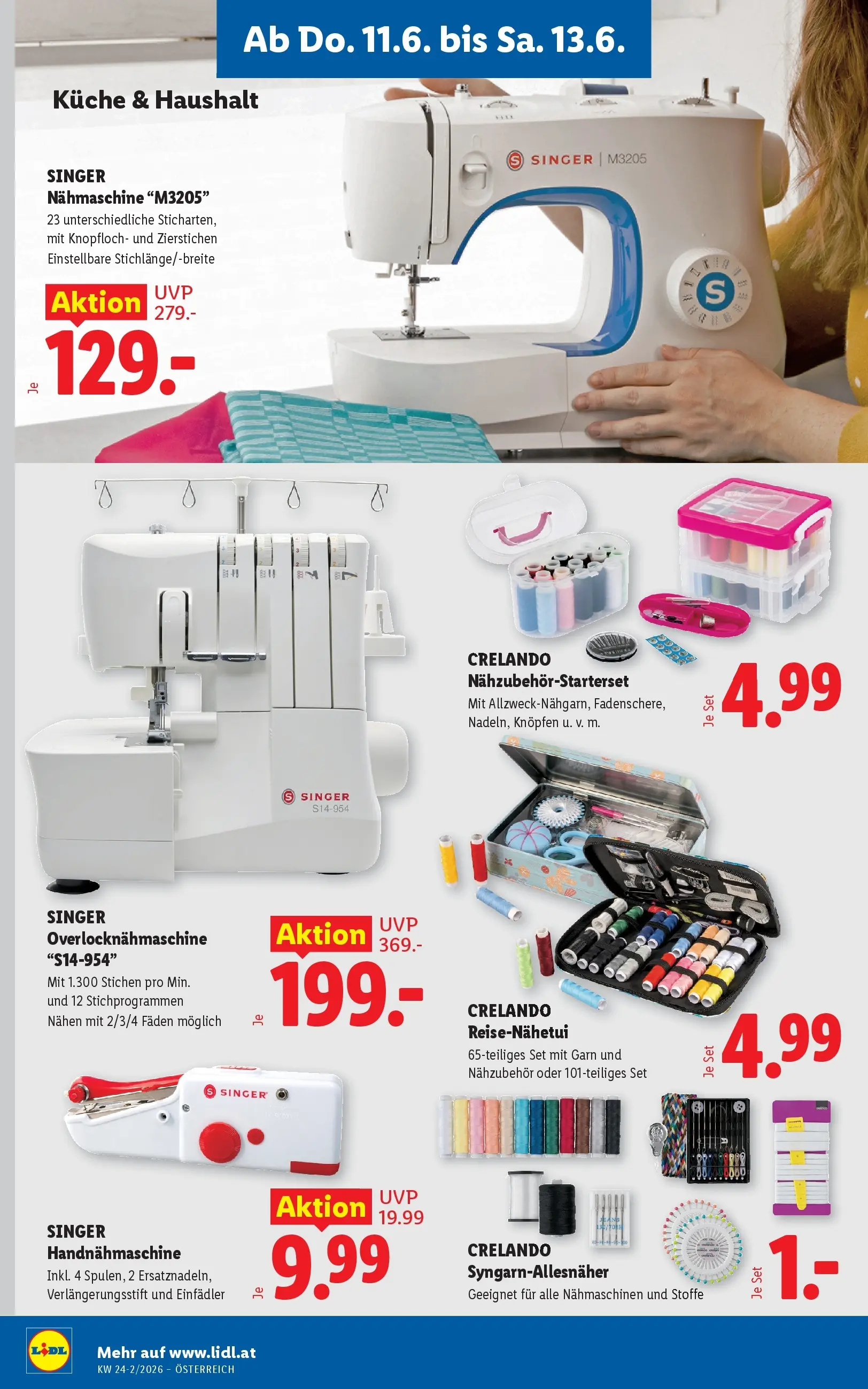 Lidl - Lidl ab 10.06.2026 - Angebote ab donnerstag | Seite: 32 | Produkte: Jeans, Nähmaschine