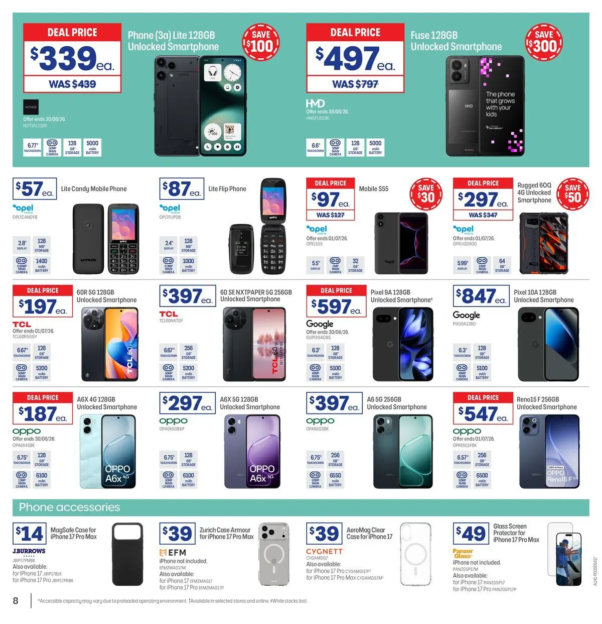 Officeworks - EOFY Deals - 10/06/2026 > weekly / monthly specials | Page: 8 | Products: Battery, Accessories, Iphone, Screen