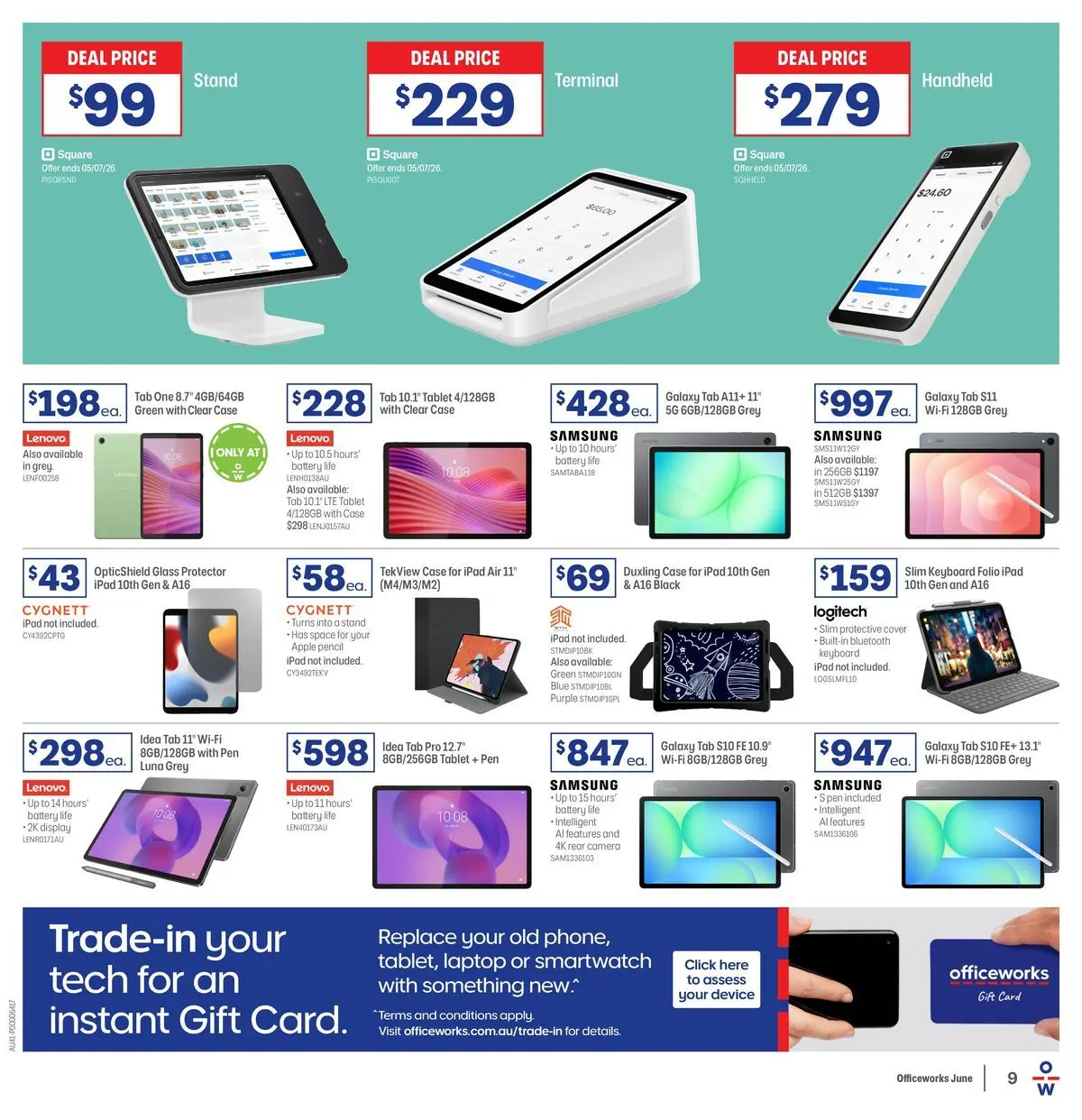 Officeworks - EOFY Deals - 10/06/2026 > weekly / monthly specials | Page: 9 | Products: Device, Case, Pencil, Smartwatch