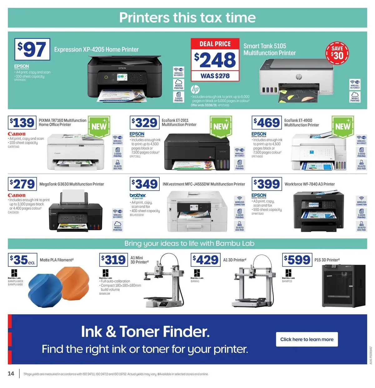 Officeworks - EOFY Deals - 10/06/2026 > weekly / monthly specials | Page: 14 | Products: Printer, Fax, Toner, Mobile