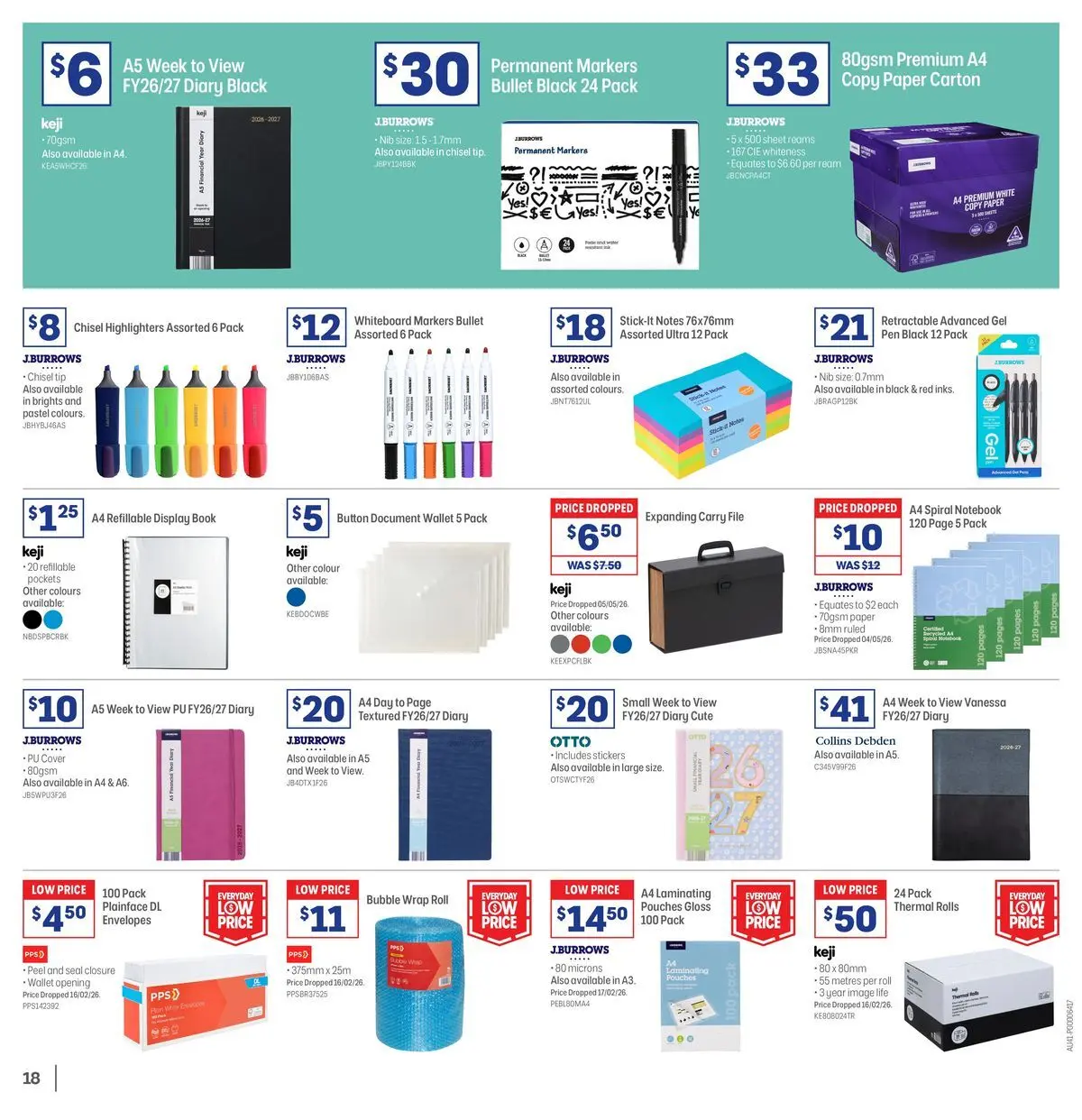 Officeworks - EOFY Deals - 10/06/2026 > weekly / monthly specials | Page: 18 | Products: Peel, Wallet, Notebook
