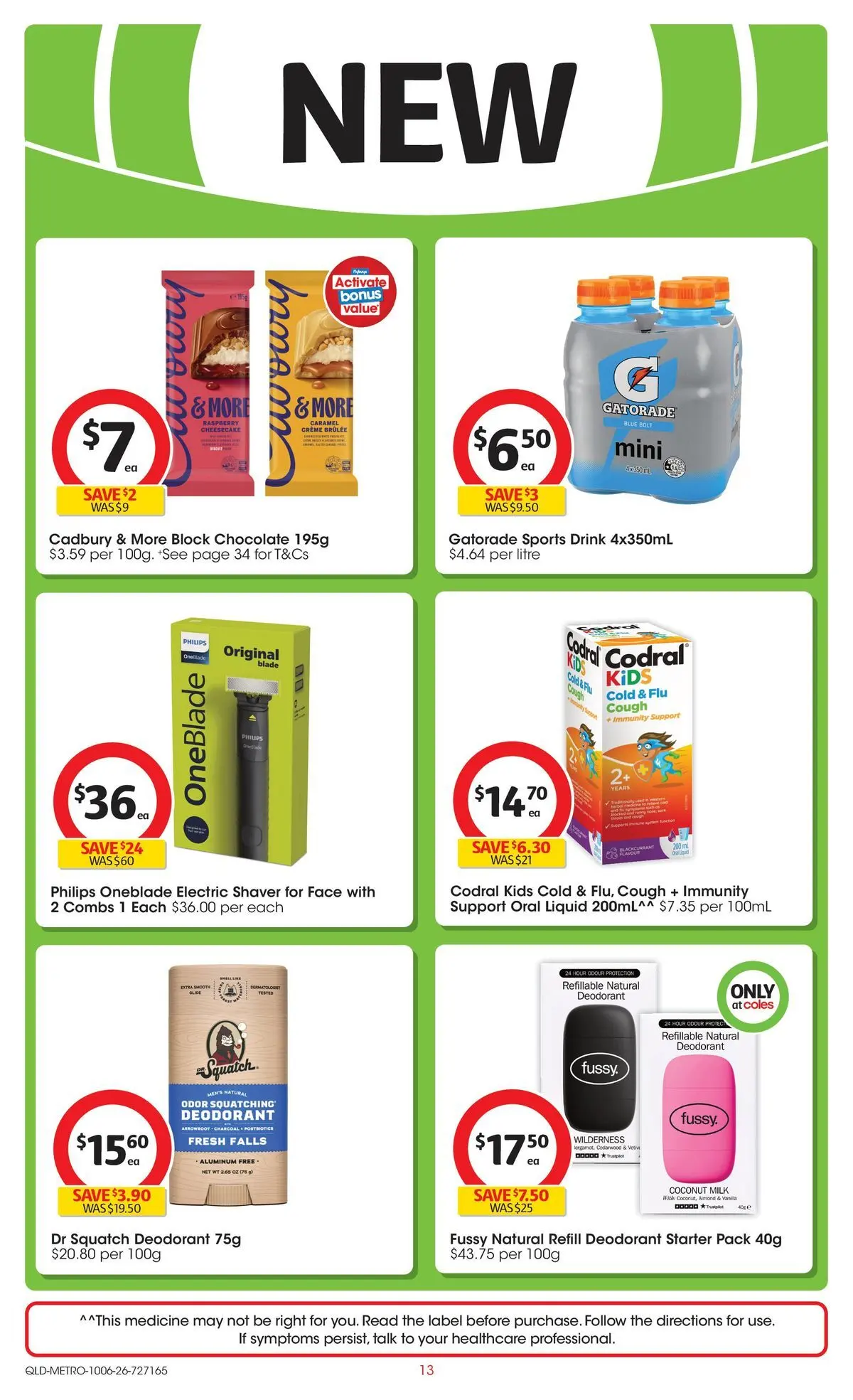 ﻿Coles catalogue valid from 09/06/2026 > Online Australia | Page: 13 | Products: Chocolate, Deodorant, Raspberry, Combs