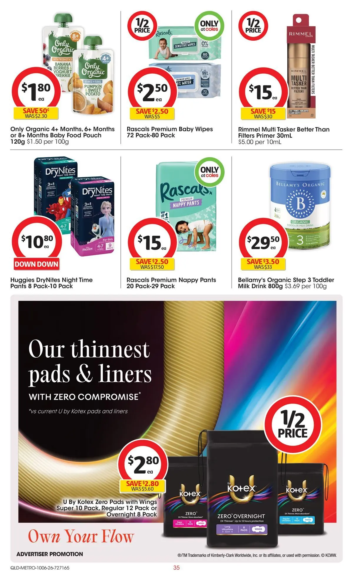 ﻿Coles catalogue valid from 09/06/2026 > Online Australia | Page: 35 | Products: Milk, Yoghurt, Pants, Pumpkin