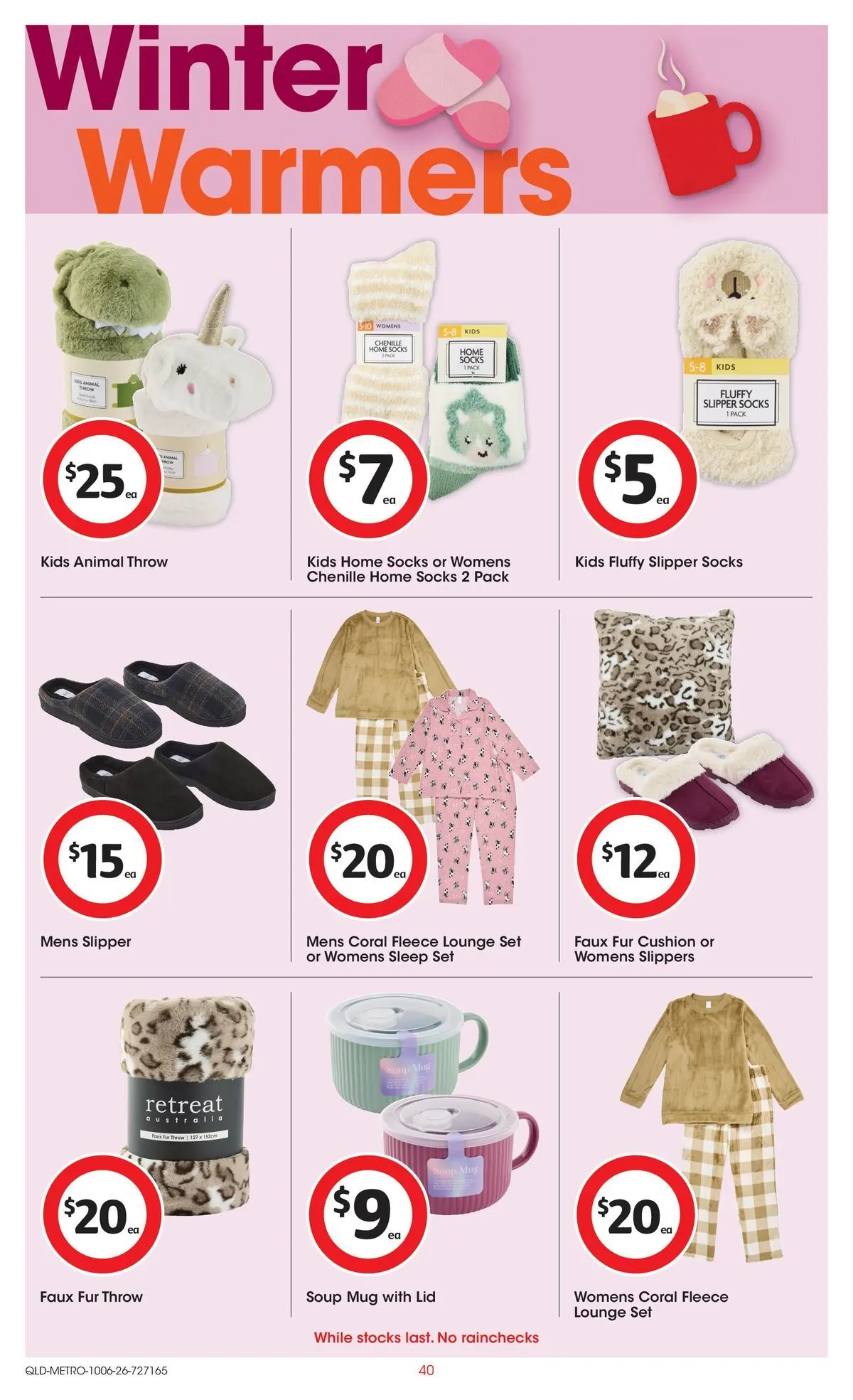 ﻿Coles catalogue valid from 09/06/2026 > Online Australia | Page: 40 | Products: Cushion, Fur, Socks, Slippers