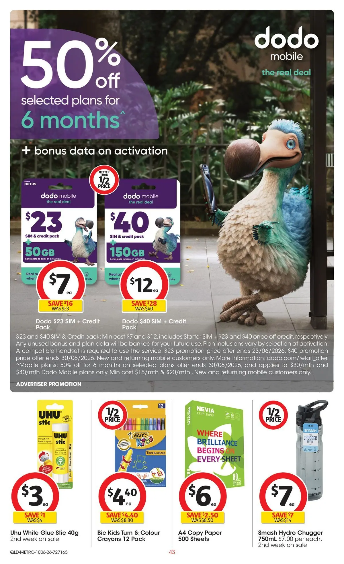 ﻿Coles catalogue valid from 09/06/2026 > Online Australia | Page: 43 | Products: Glue, Mobile