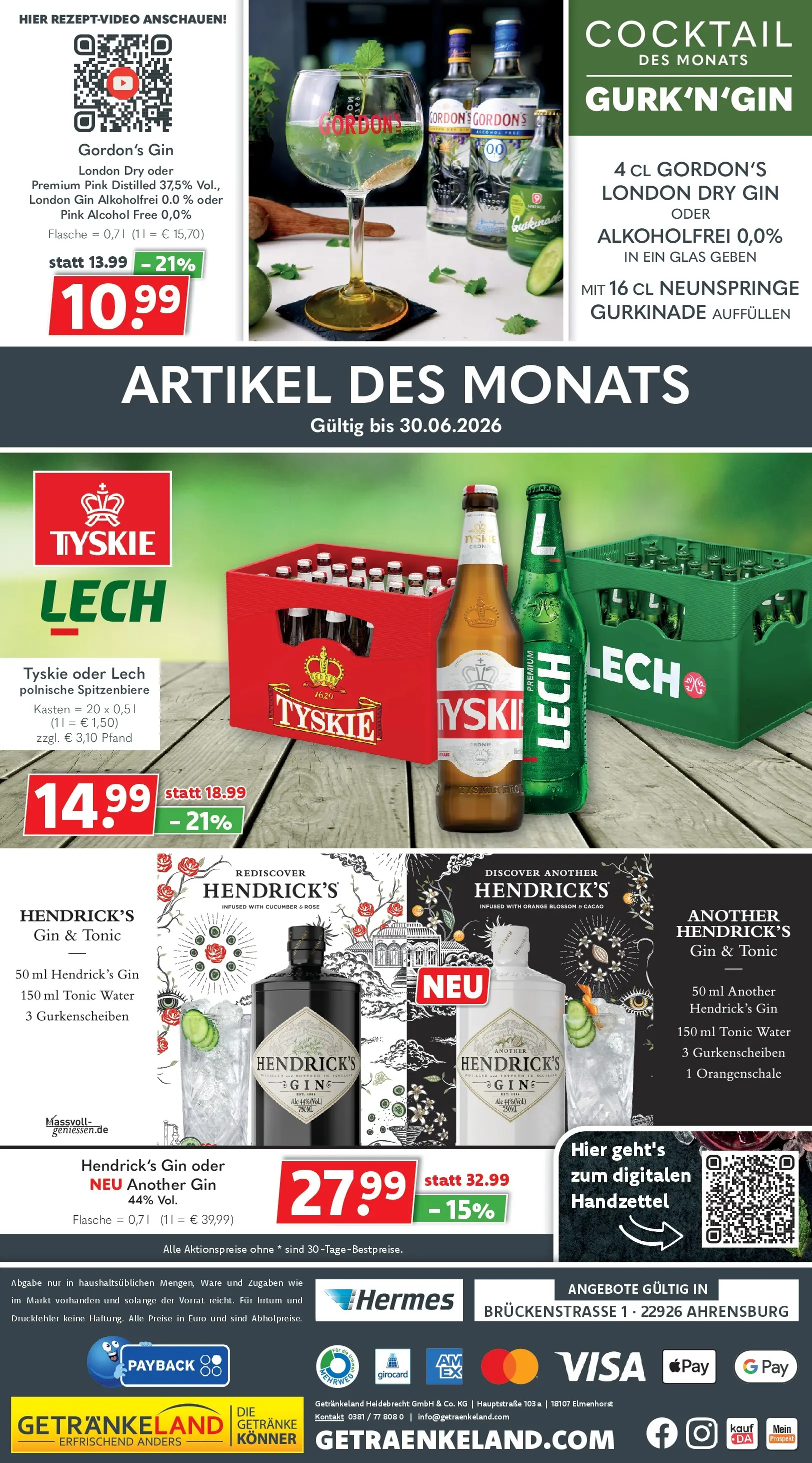 Getränkeland - Getränkeland: Getränkeangebote (ab 08.06.2026) zum Blättern | Seite: 12 | Produkte: Gordon's gin, Tyskie, Gin