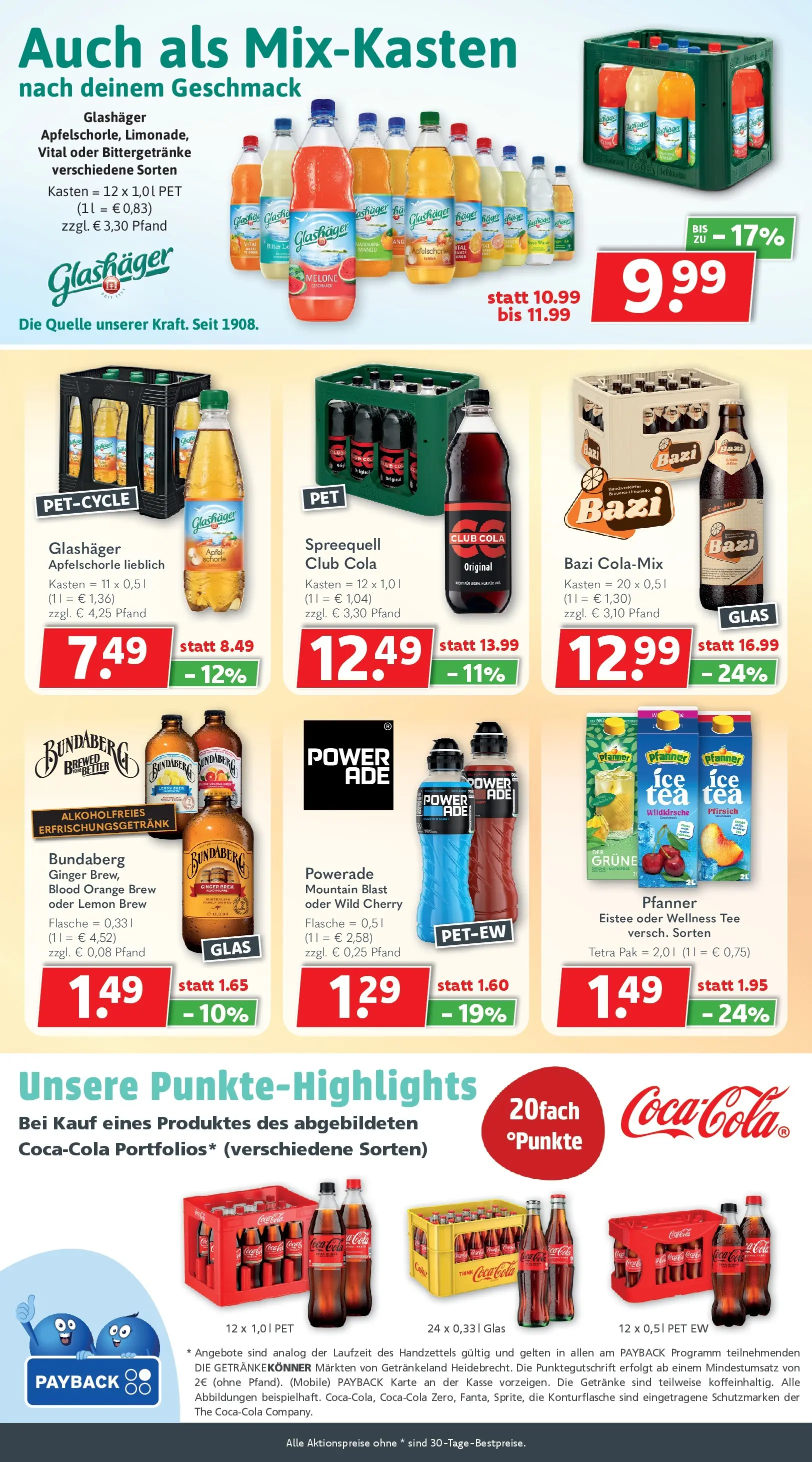 Getränkeland - Getränkeland: Getränkeangebote (ab 08.06.2026) zum Blättern | Seite: 9 | Produkte: Coca cola, Äpfel, Powerade, Melone