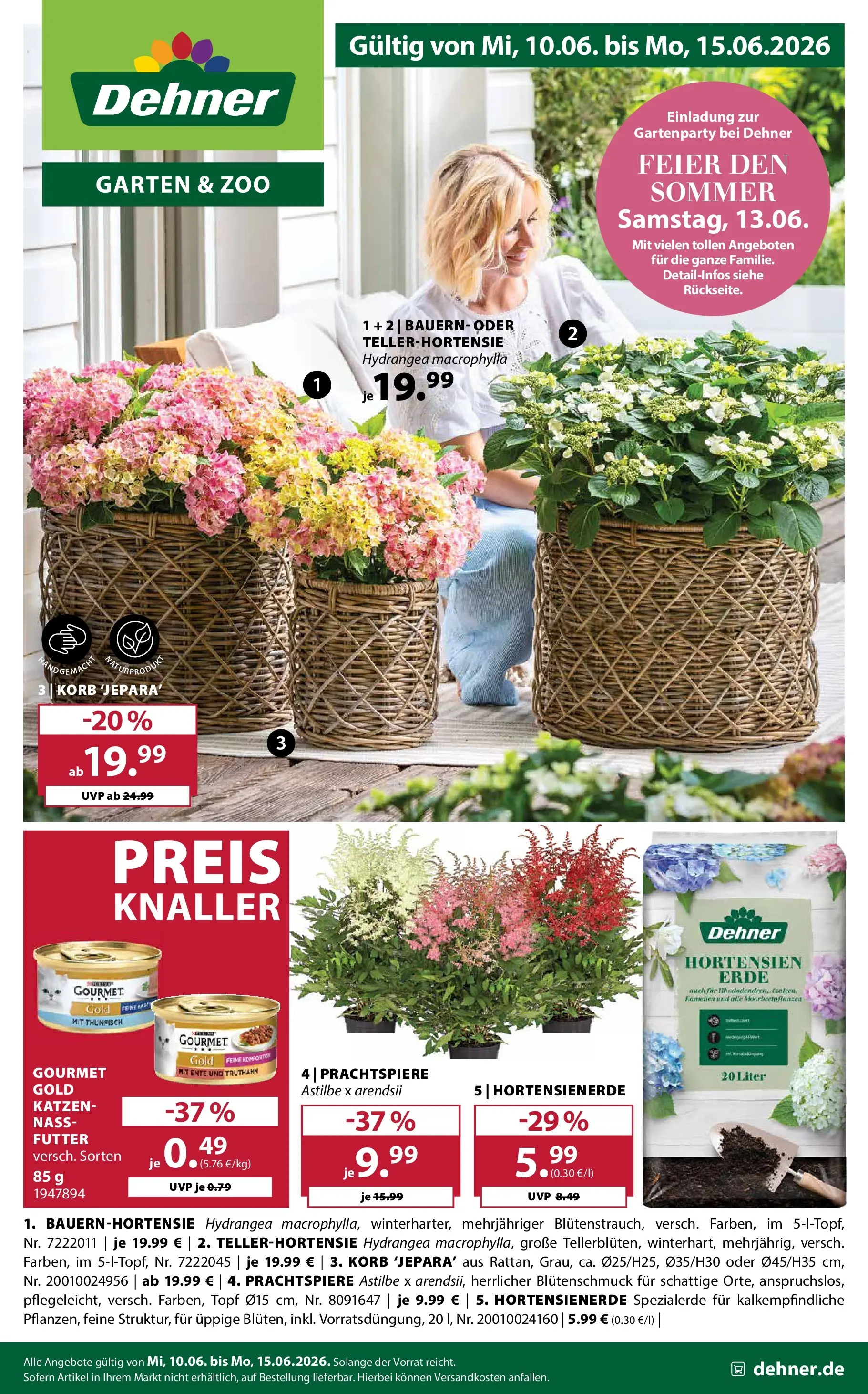 Dehner - Dehner: Garten & Zoo (ab 09.06.2026) zum Blättern | Seite: 1 | Produkte: Thunfisch, Korb, Ente