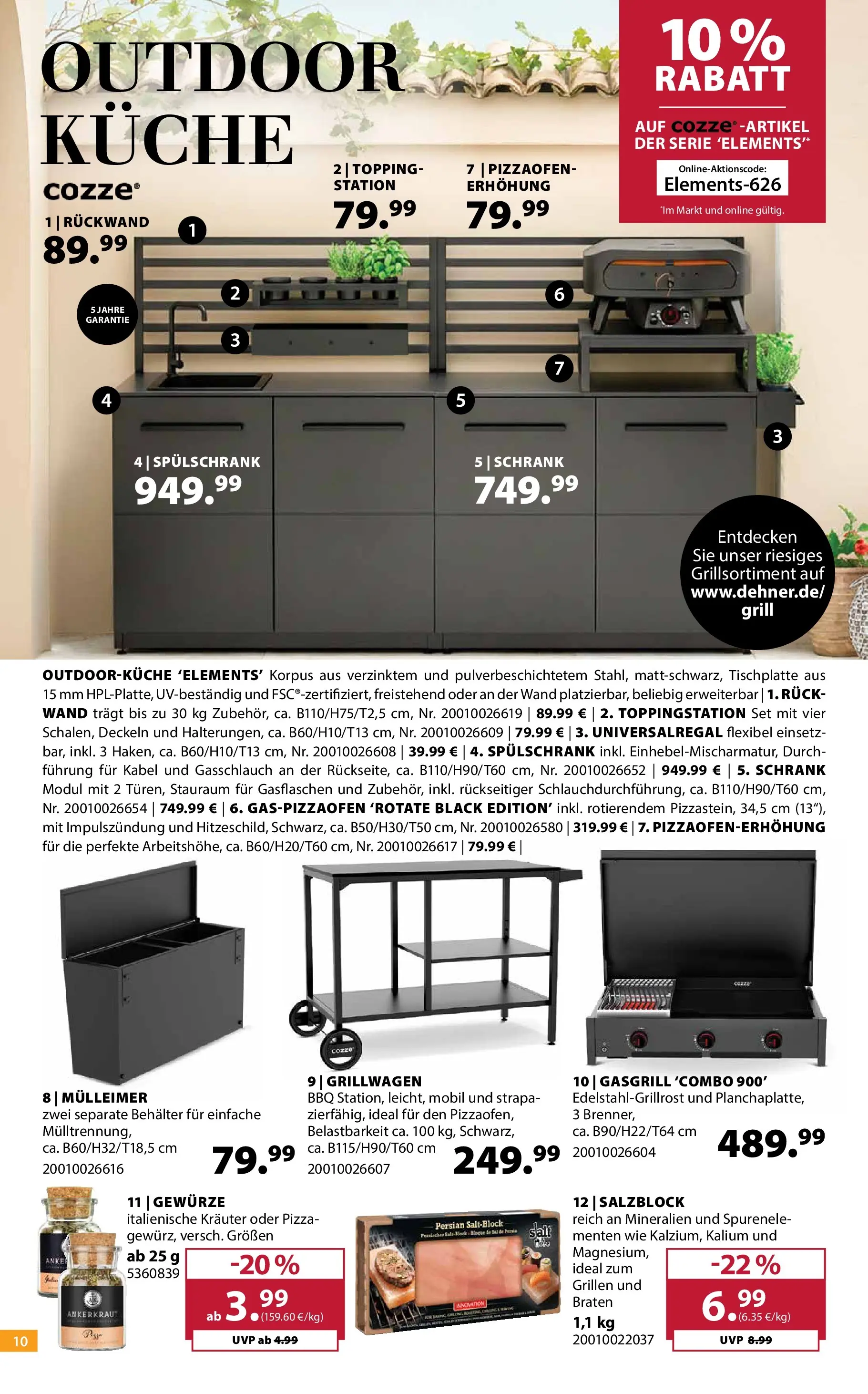 Dehner - Dehner: Garten & Zoo (ab 09.06.2026) zum Blättern | Seite: 10 | Produkte: Kabel, Schrank, Küche, Gewürze