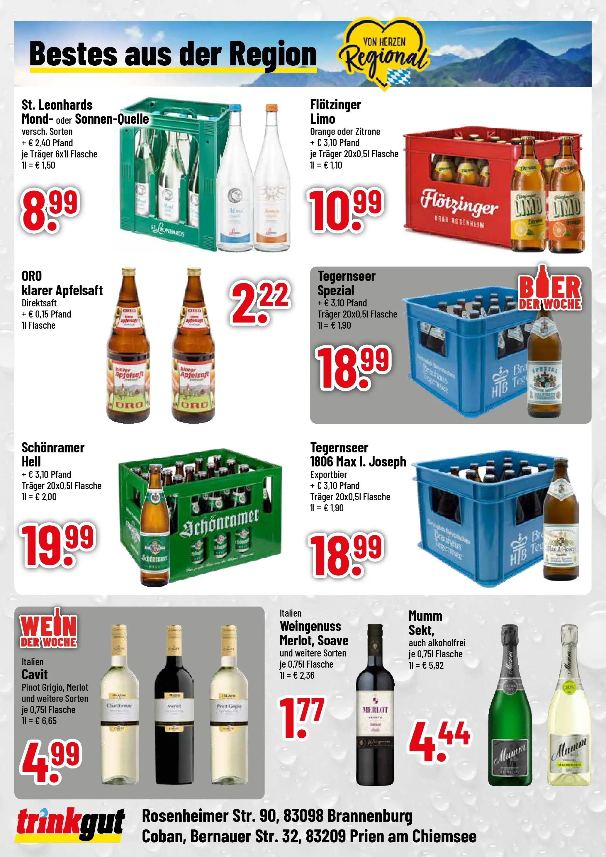 Trinkgut Prospekt Brannenburg (ab 08.06.2026) » Angebote online | Seite: 4 | Produkte: Merlot, Apfelsaft, Zitrone, Wein