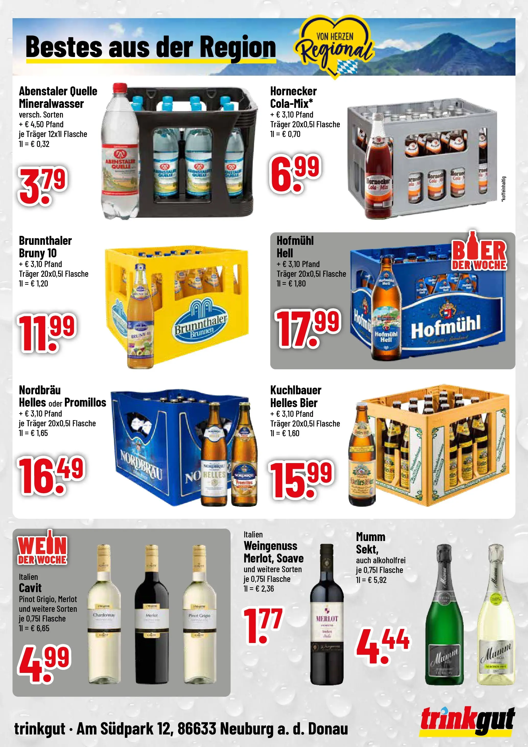 Trinkgut Prospekt Neuburg An Der Donau (ab 08.06.2026) » Angebote online | Seite: 4 | Produkte: Cola, Bier, Merlot, Mineralwasser