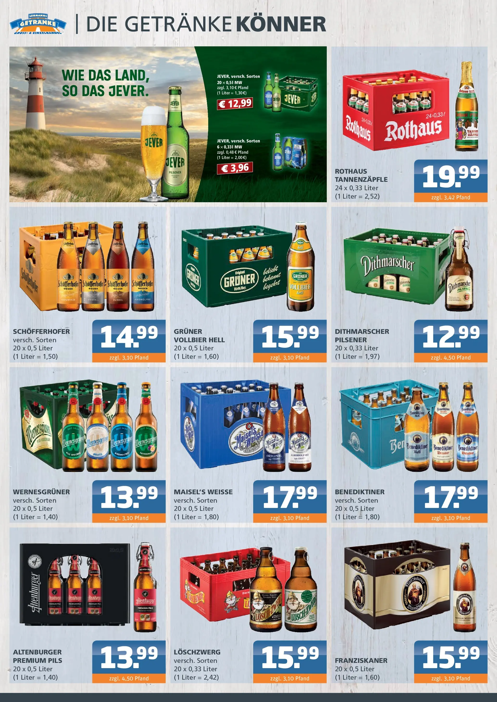 Angebote - Getränke Lehmann: Getränkeangebote (ab 07.06.2026) zum Blättern | Seite: 2 | Produkte: Franziskaner, Pils, Wernesgruner, Jever