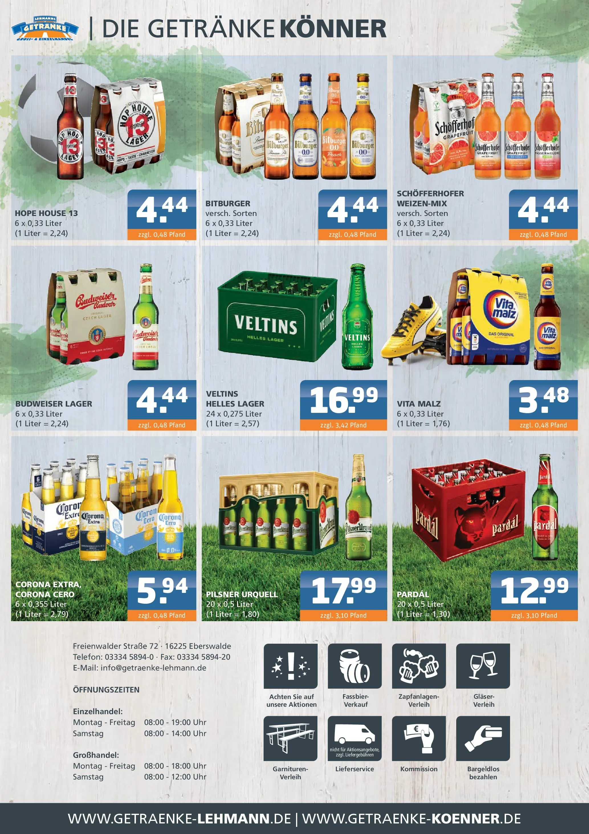 Angebote - Getränke Lehmann: Getränkeangebote (ab 07.06.2026) zum Blättern | Seite: 4 | Produkte: Bitburger, Budweiser, Telefon, Uhr