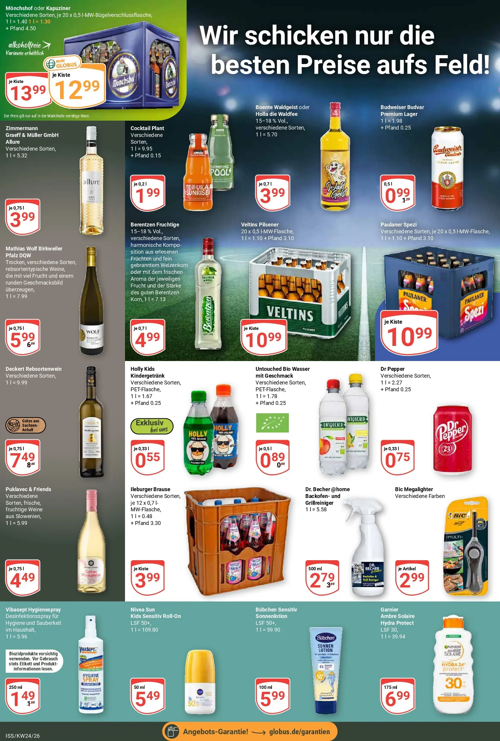 Globus Prospekt Isserstedt (ab 08.06.2026) » Angebote online | Seite: 8 | Produkte: Äpfel, Wasser, Sonnenlotion, Berentzen
