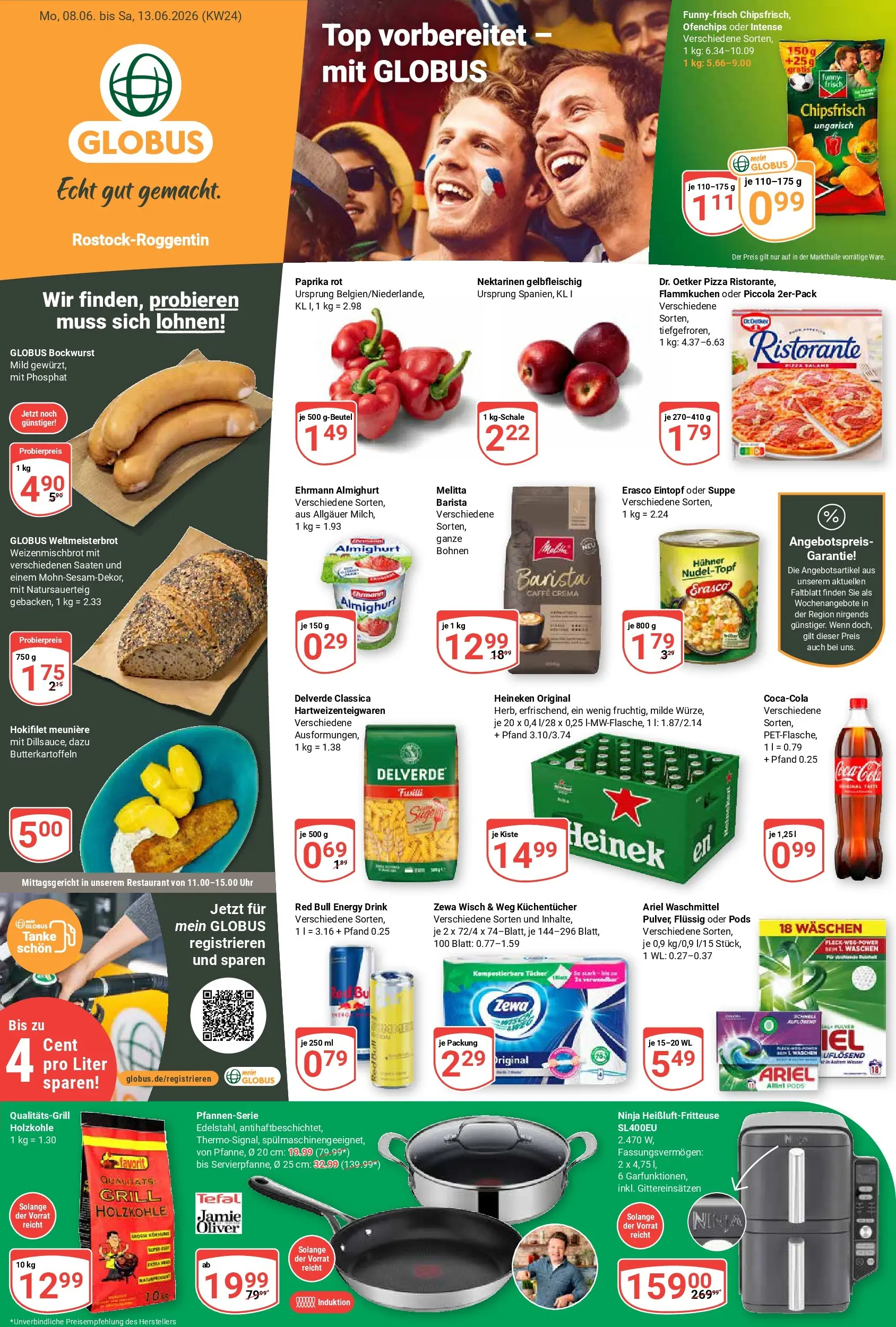 Globus Prospekt Rostock (ab 08.06.2026) » Angebote online | Seite: 3 | Produkte: Ehrmann almighurt, Paprika rot, Heineken, Erasco
