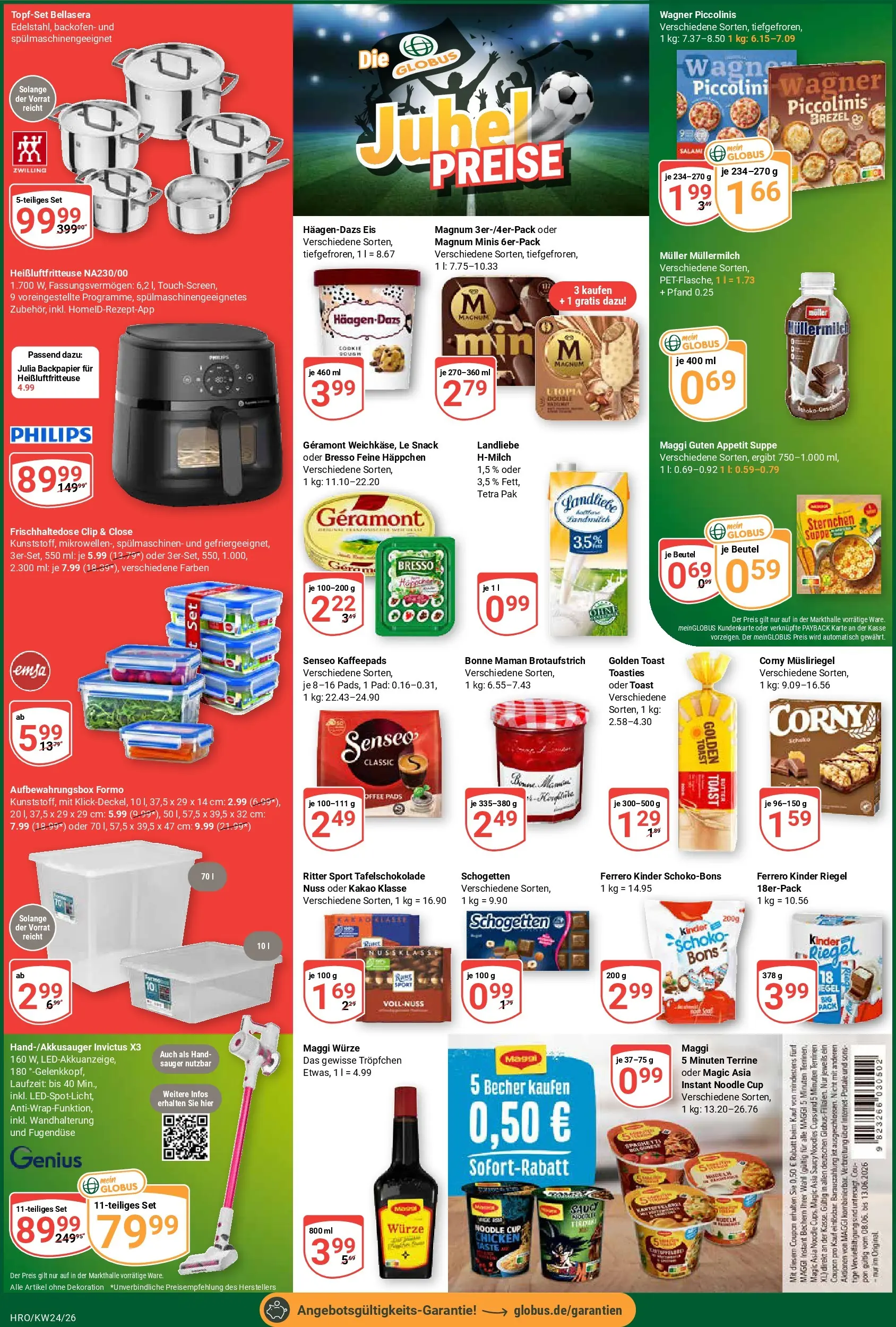 Globus Prospekt Rostock (ab 08.06.2026) » Angebote online | Seite: 4 | Produkte: Geramont, Butter, Piccolinis, Bonne maman