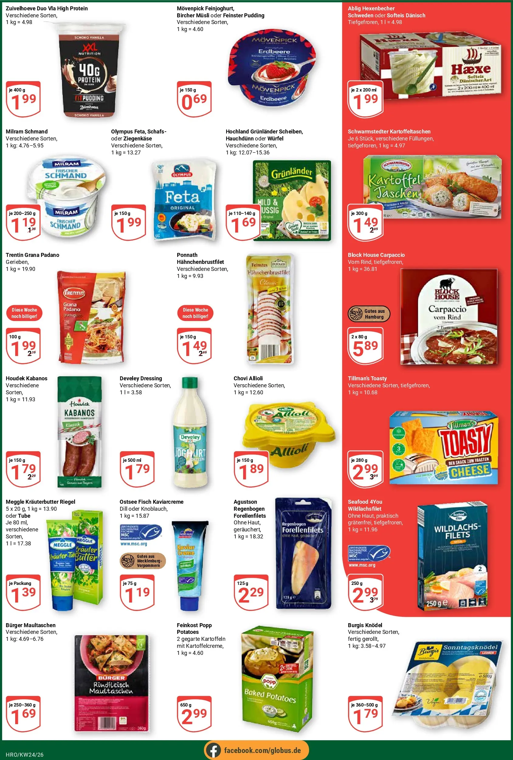 Globus Prospekt Rostock (ab 08.06.2026) » Angebote online | Seite: 5 | Produkte: Musli, Ziegenkäse, Kartoffeln, Maultaschen