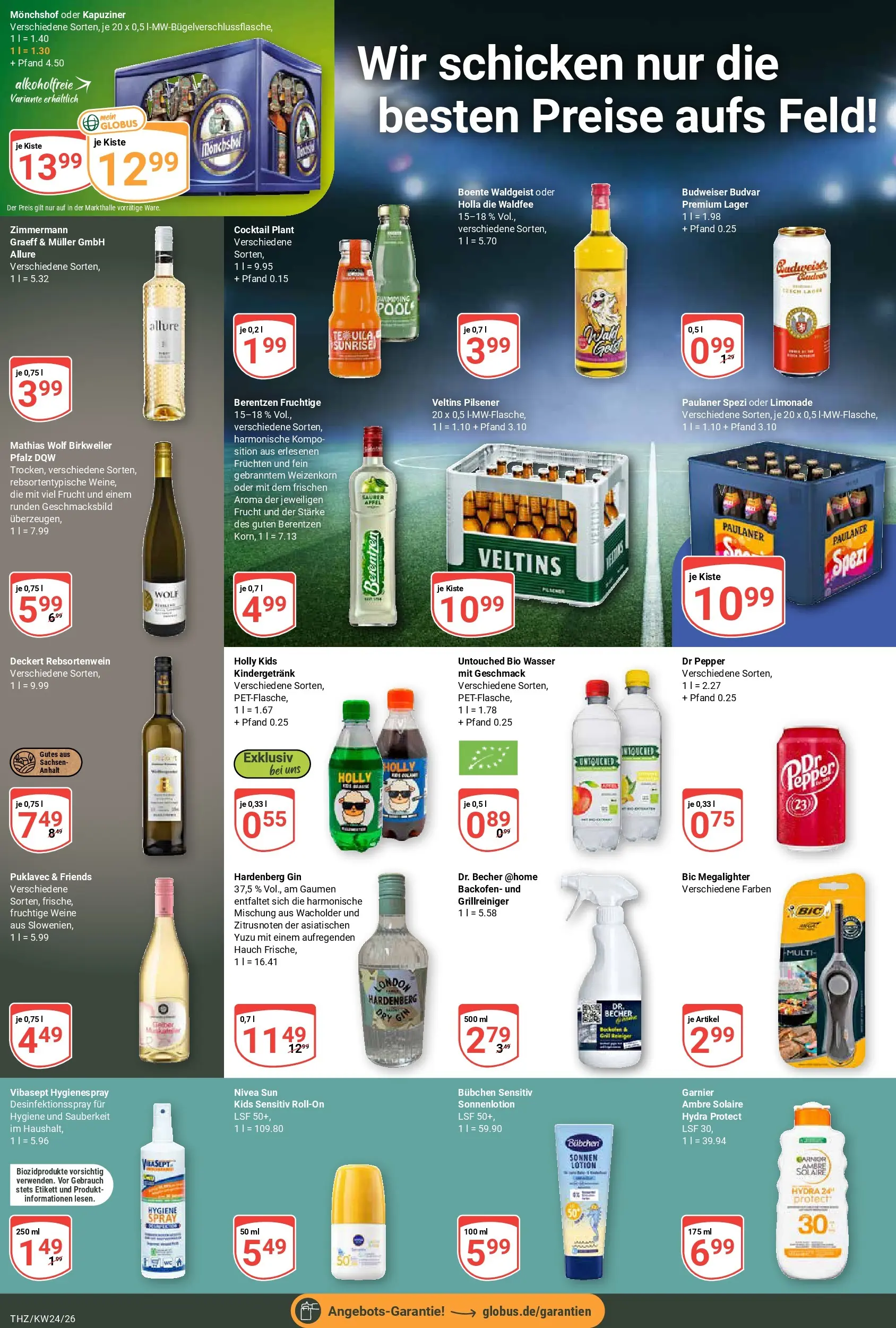 Globus Prospekt Zeitz (ab 08.06.2026) » Angebote online | Seite: 8 | Produkte: Paulaner spezi, Wasser, Budweiser, Gin