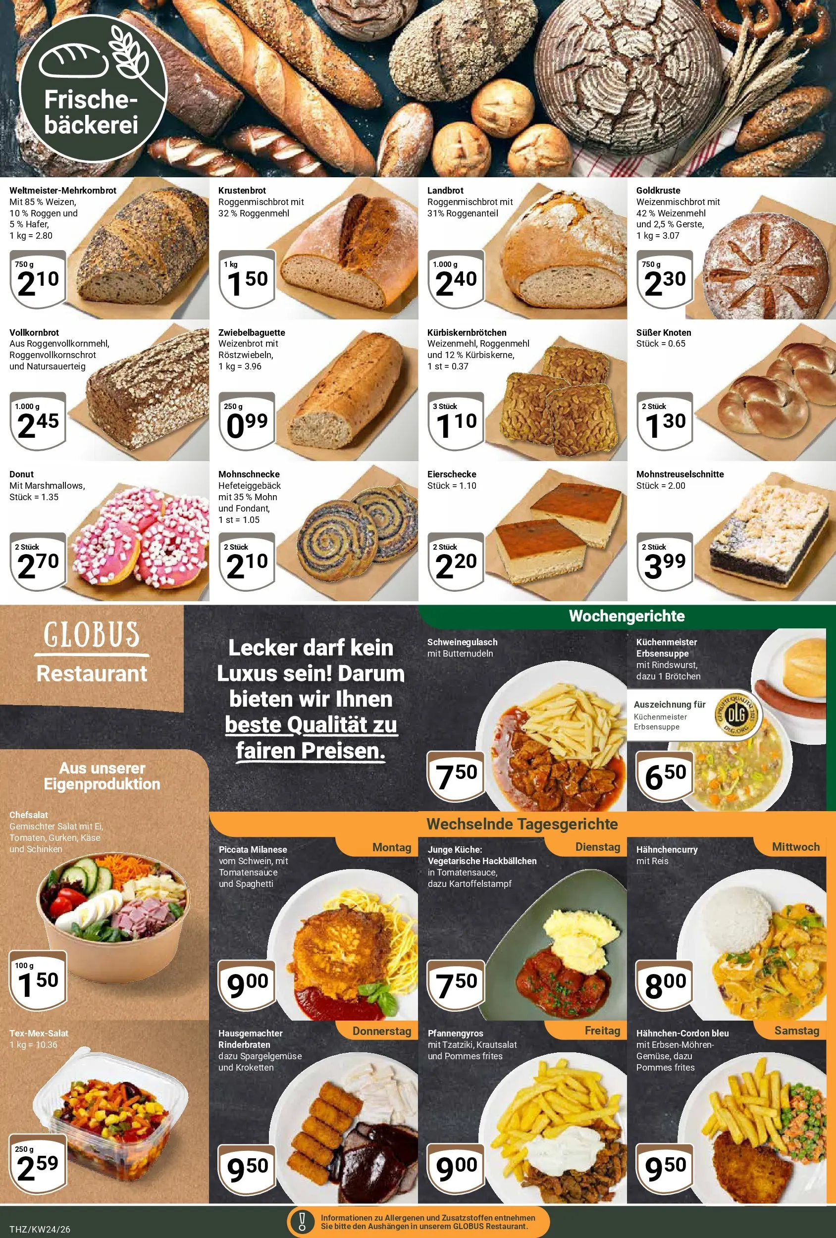 Globus Prospekt Zeitz (ab 08.06.2026) » Angebote online | Seite: 12 | Produkte: Rinderbraten, Bäckerei, Küche, Salat