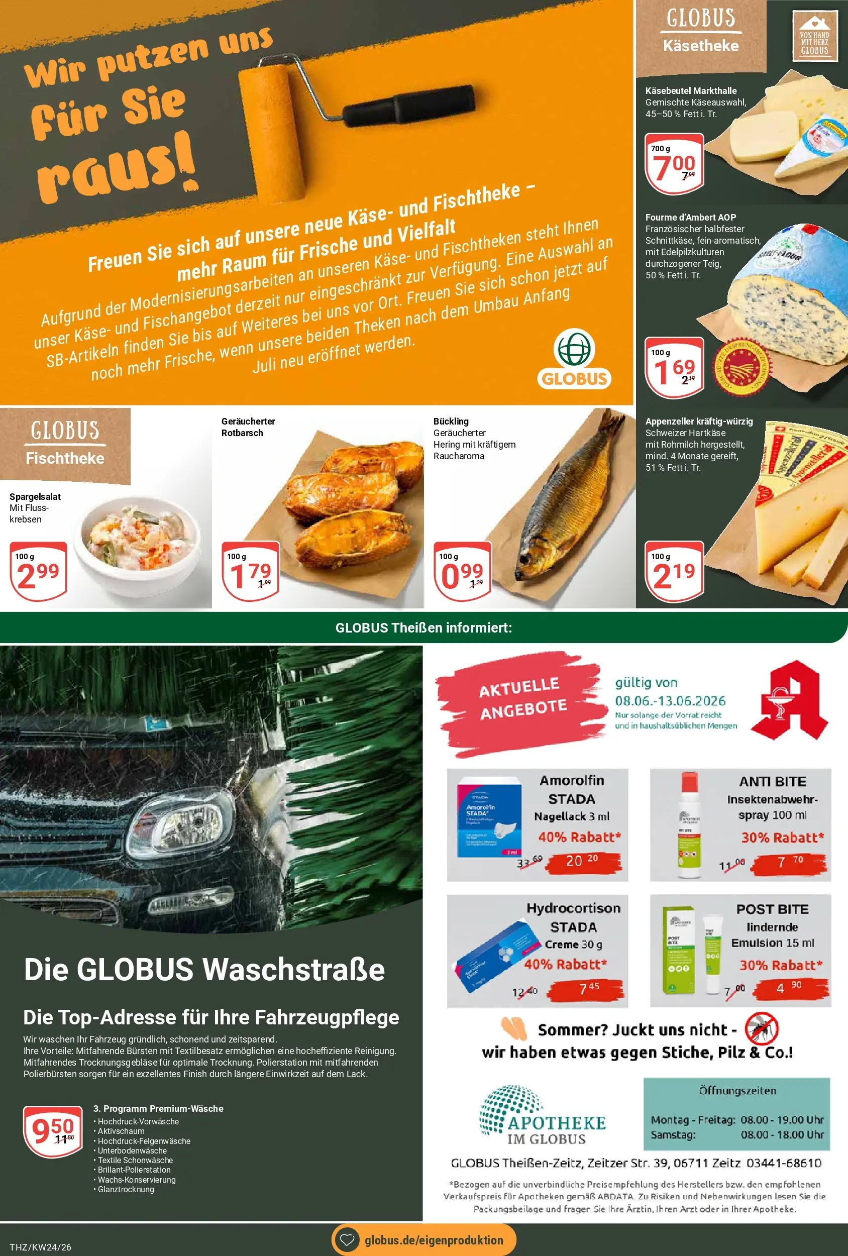 Globus Prospekt Zeitz (ab 08.06.2026) » Angebote online | Seite: 14 | Produkte: Käse, Finish, Creme, Uhr
