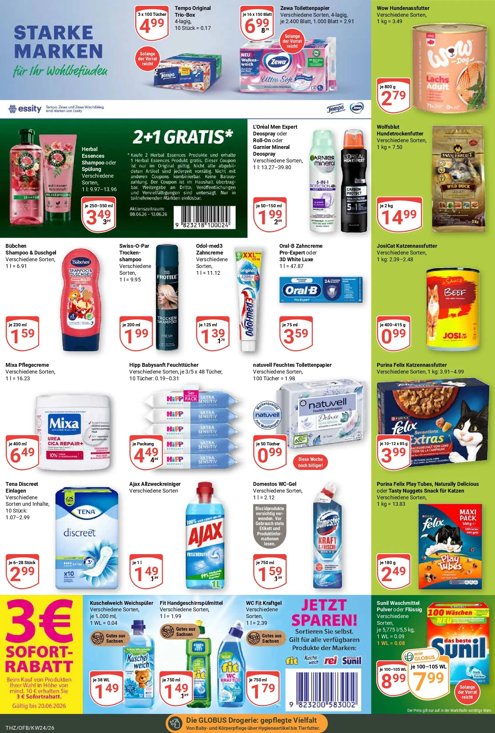 Globus Prospekt Zeitz (ab 08.06.2026) » Angebote online | Seite: 21 | Produkte: Kuschelweich, Spülung, Weichspüler, Waschmittel