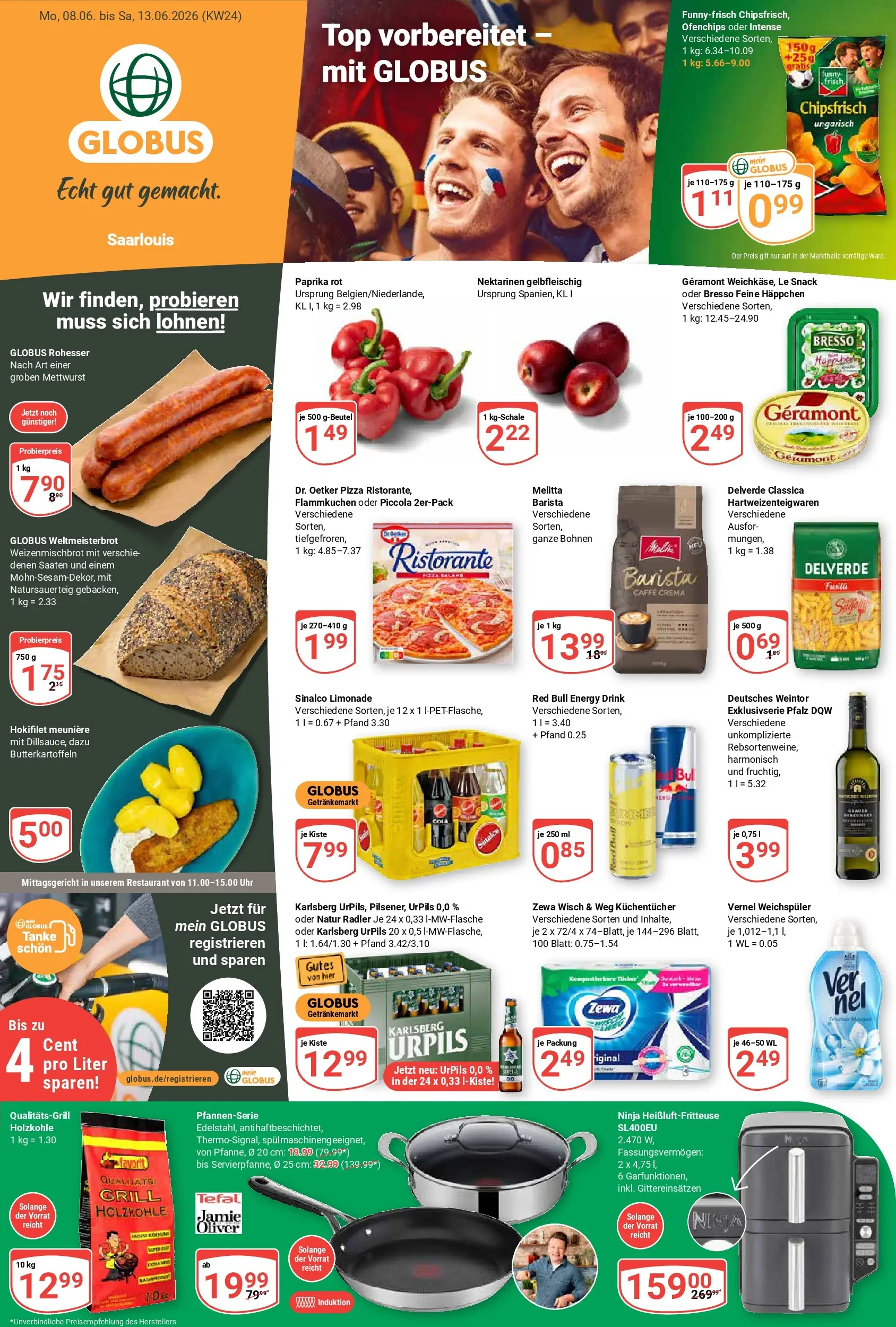 Globus Prospekt Saarlouis (ab 08.06.2026) » Angebote online | Seite: 3 | Produkte: Geramont, Cola, Zewa, Pizza
