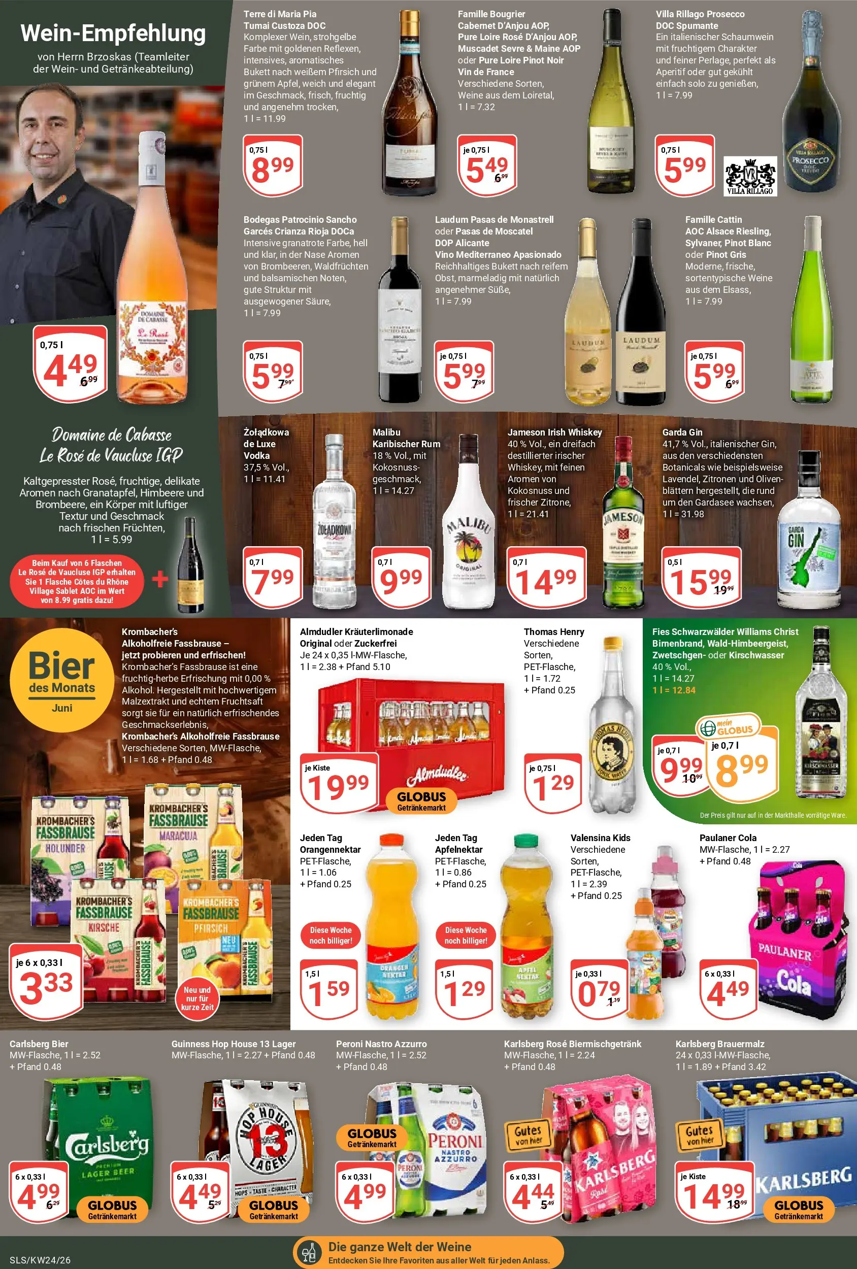 Globus Prospekt Saarlouis (ab 08.06.2026) » Angebote online | Seite: 20 | Produkte: Orangen, Pfirsich, Wein, Gin
