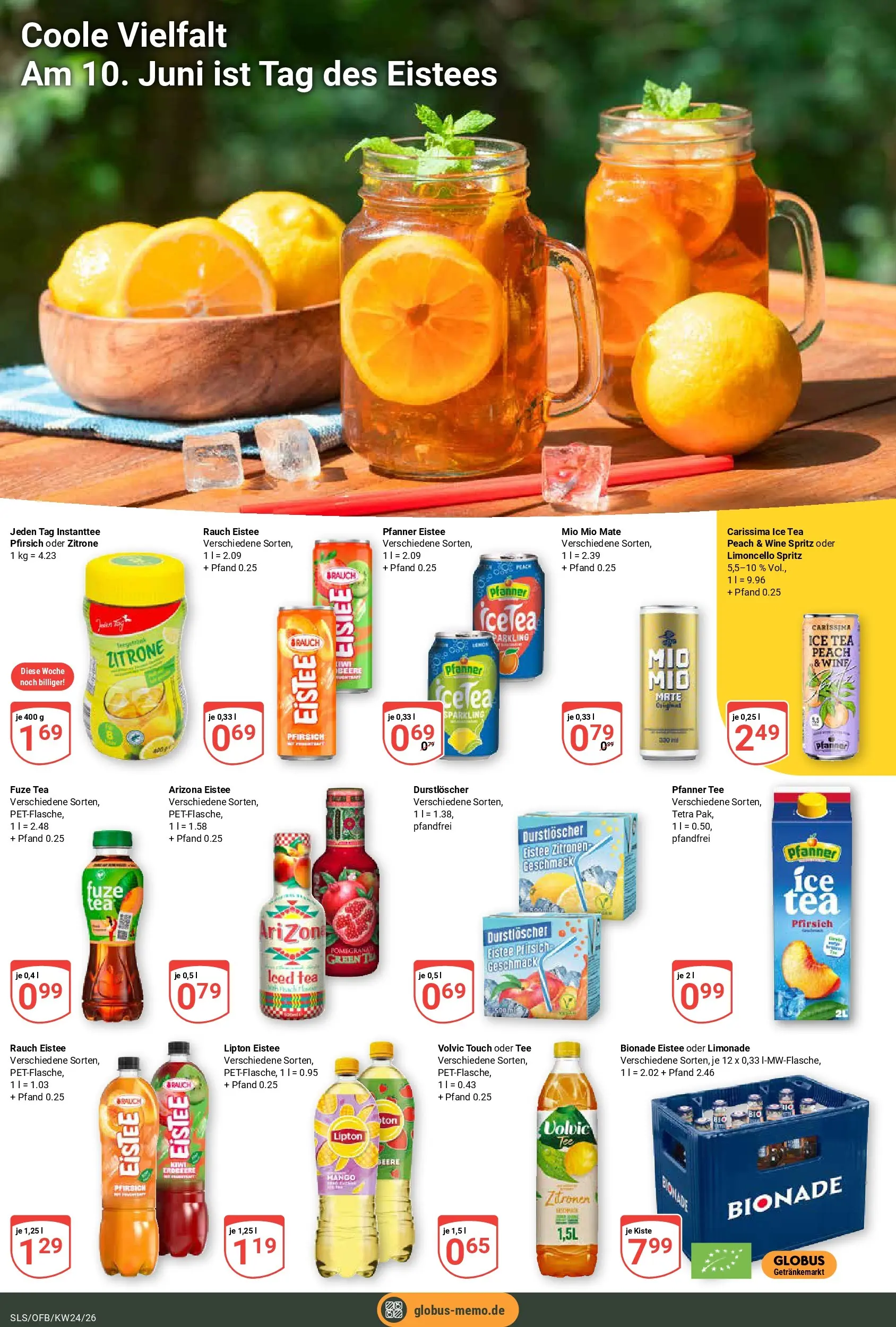 Globus Prospekt Saarlouis (ab 08.06.2026) » Angebote online | Seite: 21 | Produkte: Volvic touch, Pfanner eistee, Zitrone, Mango