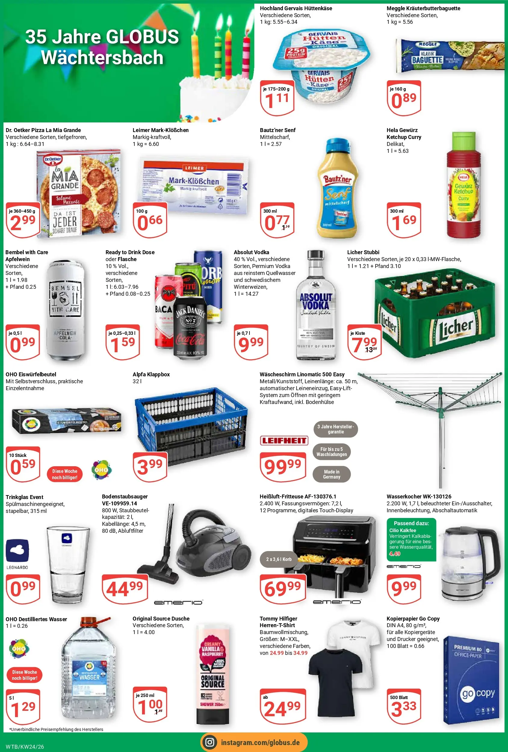 Globus Prospekt Wächtersbach (ab 07.06.2026) » Angebote online | Seite: 2 | Produkte: Wasser, Pizza, Heißluftfritteuse, Drucker