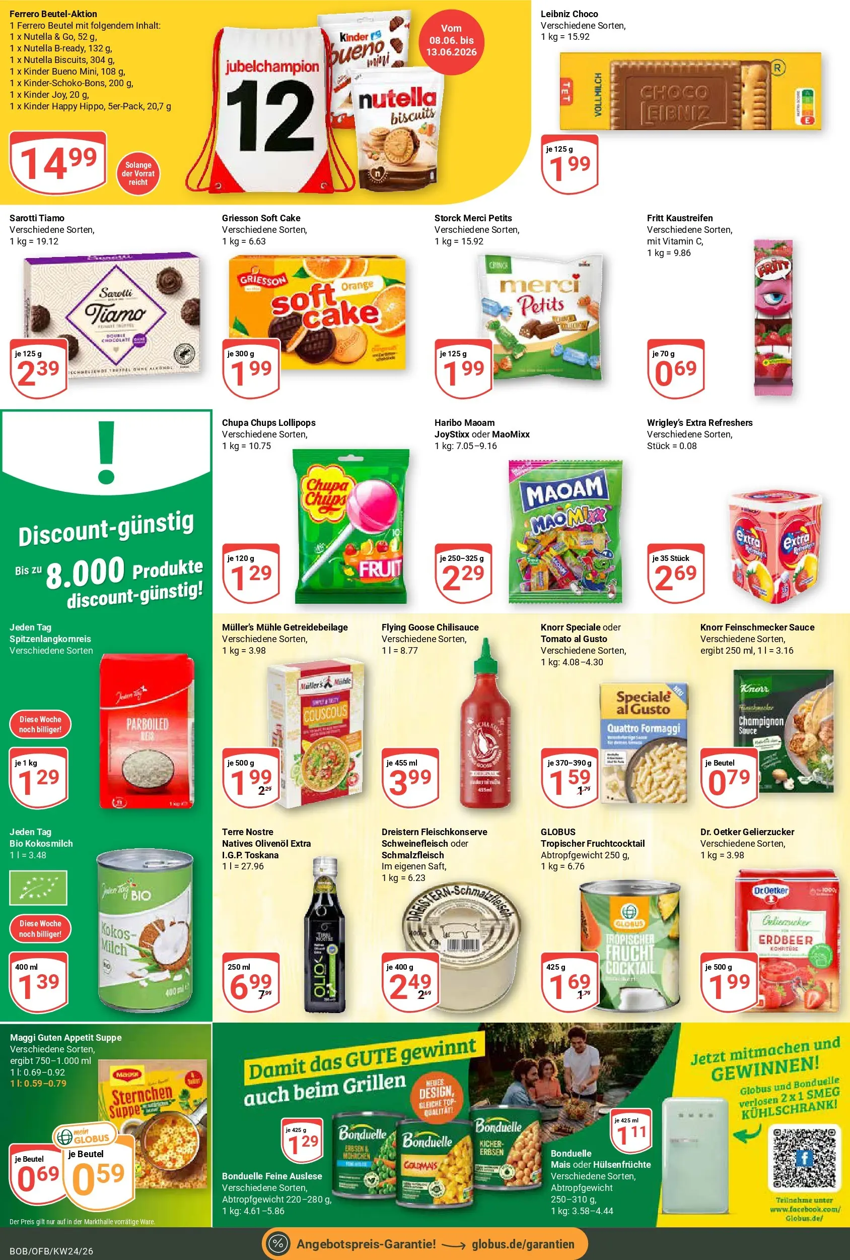 Globus Prospekt Bobenheim-Roxheim (ab 08.06.2026) » Angebote online | Seite: 17 | Produkte: Top, Mühle, Olivenol, Kinder bueno